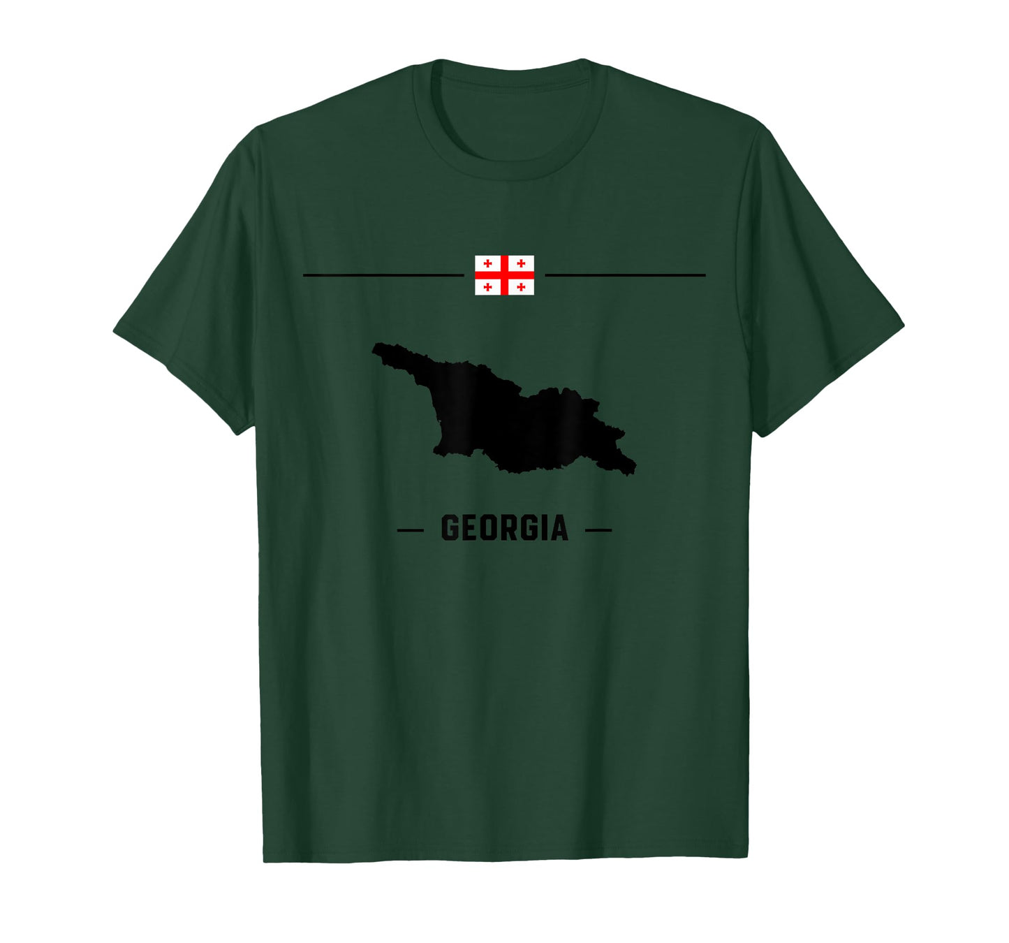 Georgian flag with map and name of the country Georgia T-Shirt