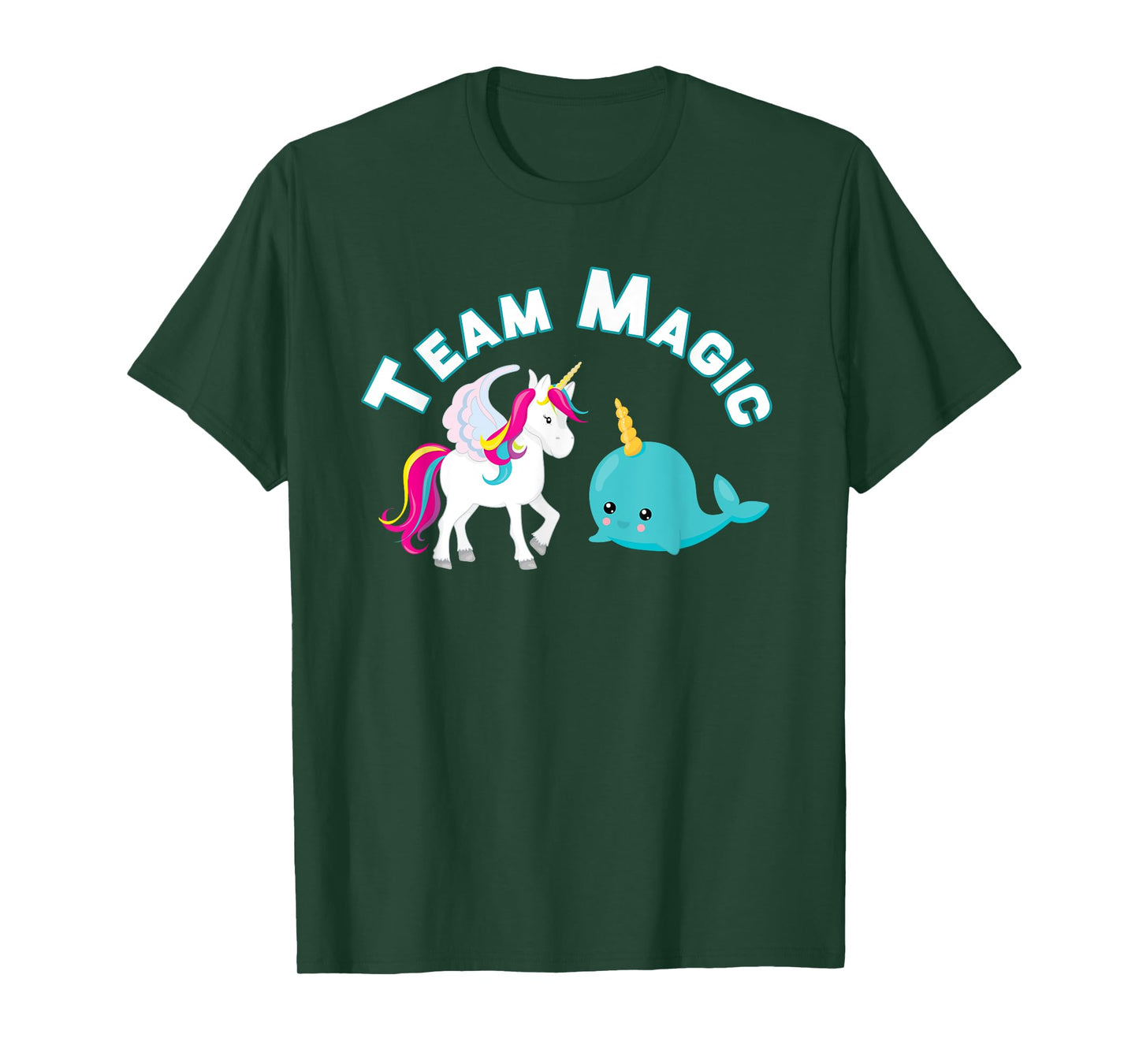 Cute Unicorn Shirt Rainbow Team Magic Narwal Whale T-Shirt
