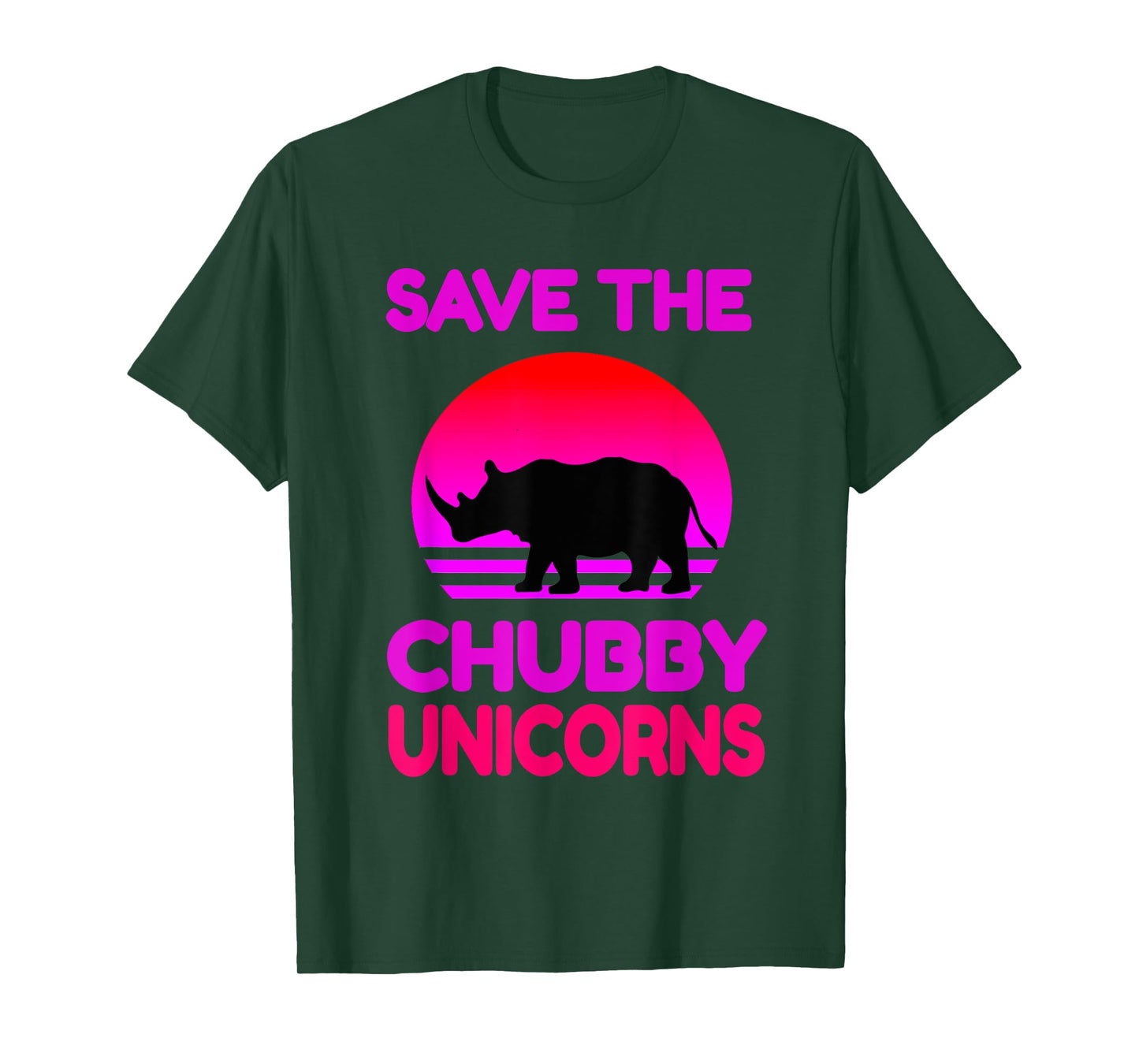 Save The Chubby Unicorns Retro Style Rhino T-Shirt