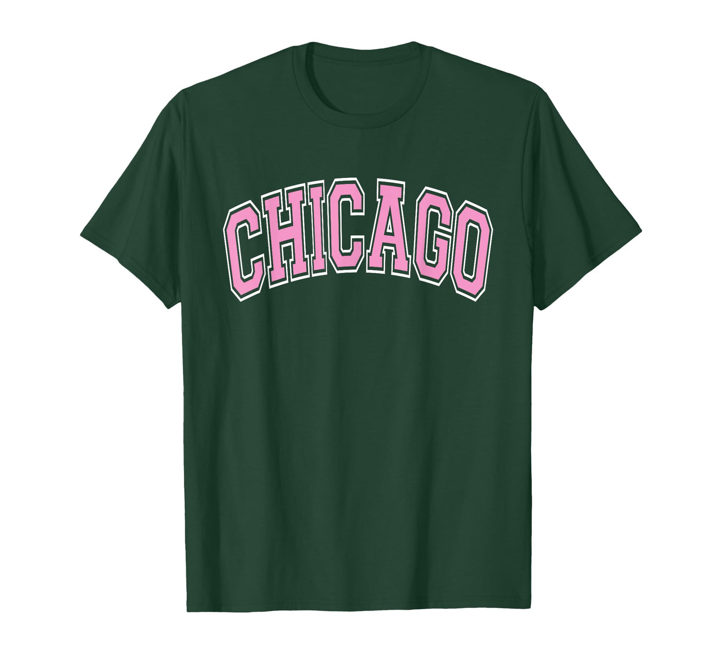 Chicago Arched Pink Text T-Shirt