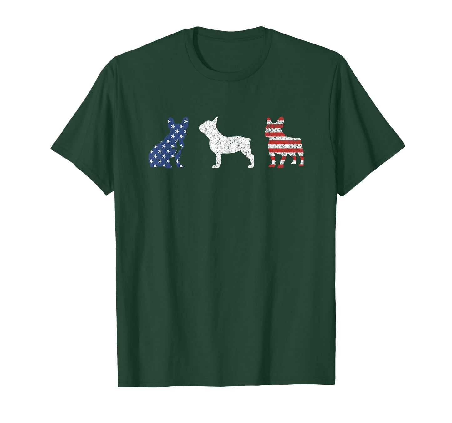French Bulldog 4th of July Dog Patriotic USA Flag Man Woman T-Shirt