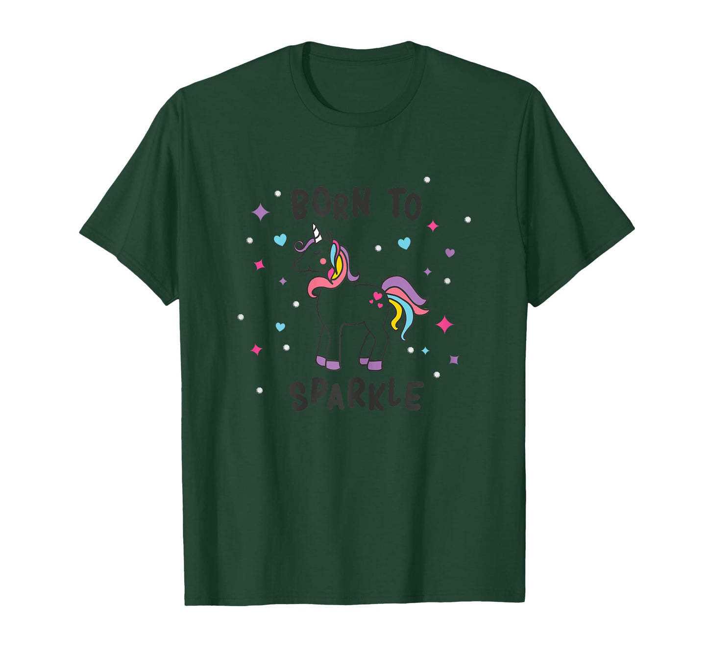 Born To Sparkle Unicorn Cute Girl's t-Shirt T-Shirt