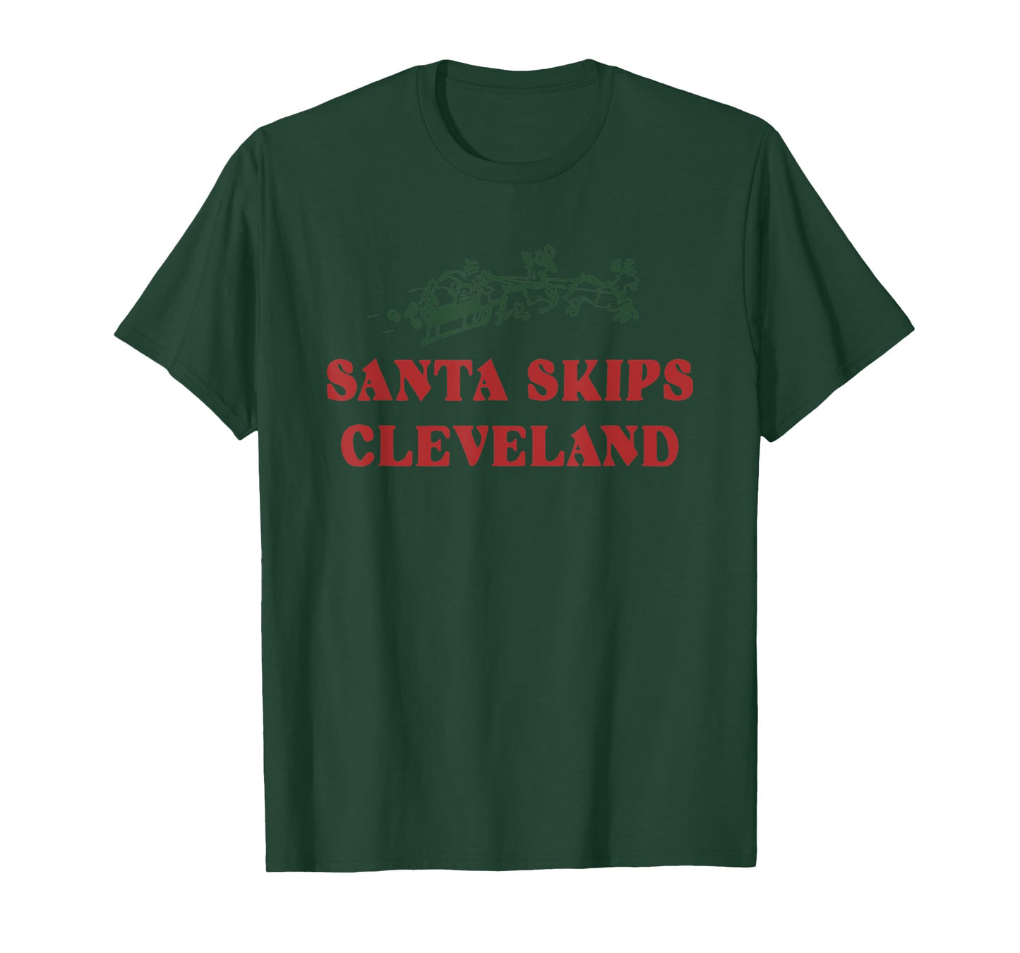 Santa Skips Cleveland Santa Reindeer Xmas Christmas 2024 T-Shirt
