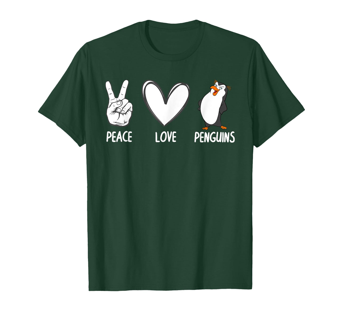 Cool Penguin Art For Men Women Peace Love Penguins Zookeeper T-Shirt