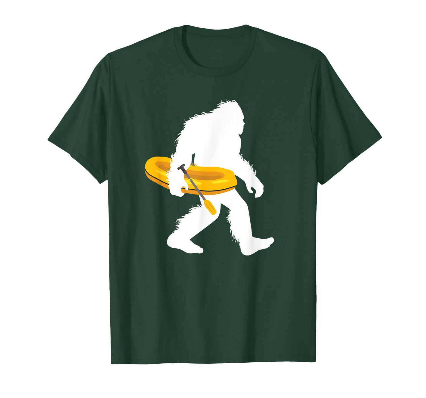Bigfoot Carrying Rafting Boat Tubing Sasquatch With Raft T-Shirt
