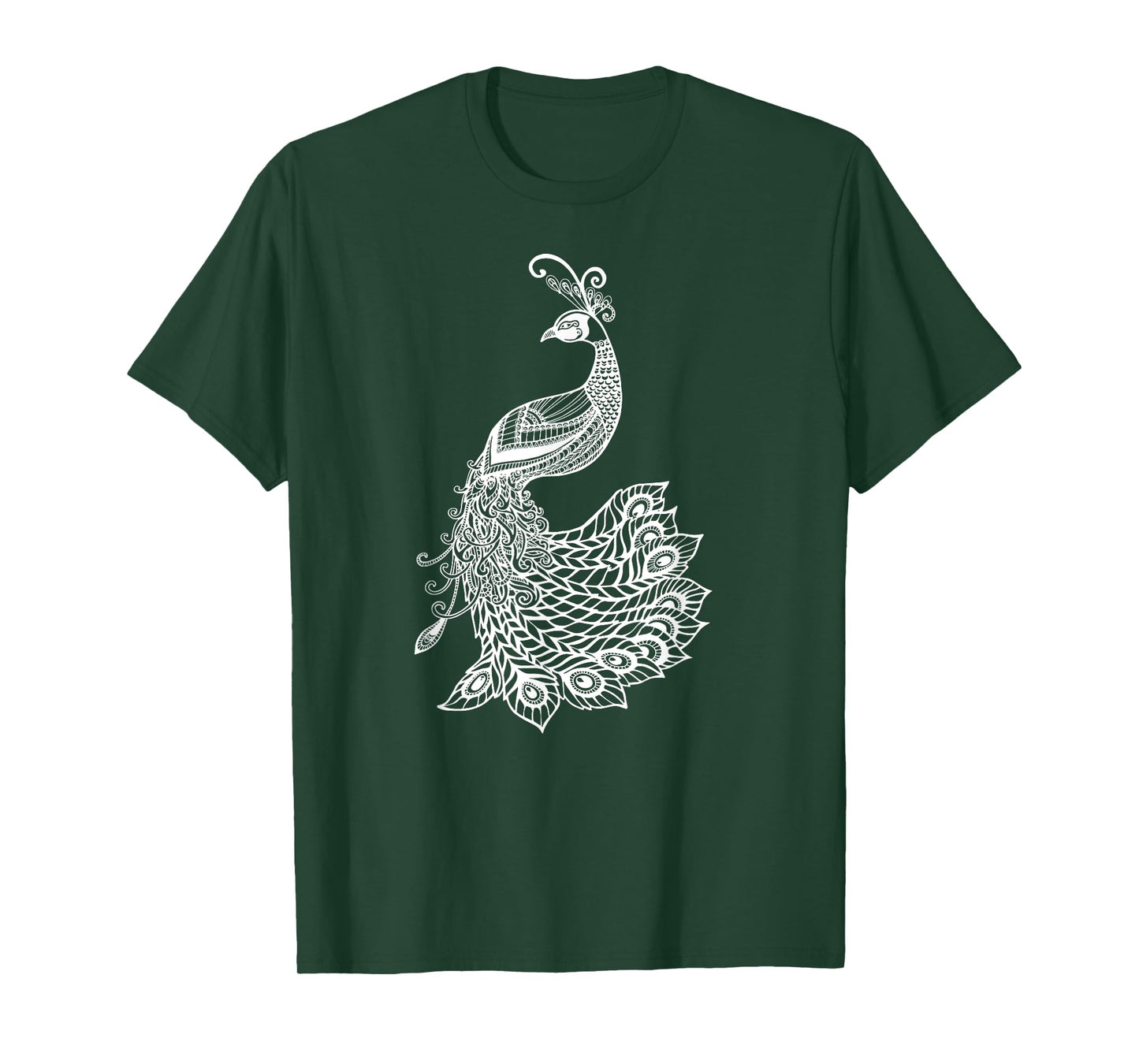 Womens & Girls Beautiful Mandala Art Bird Peacock Lover T-Shirt