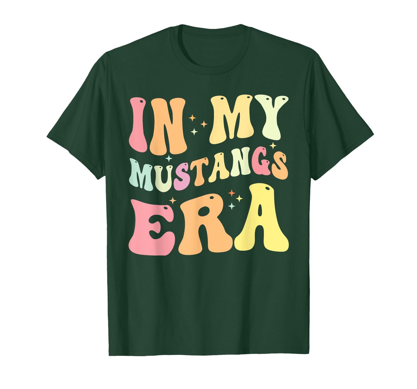 In My Mustangs Era Back to School Spirit Game Retro Groovy T-Shirt