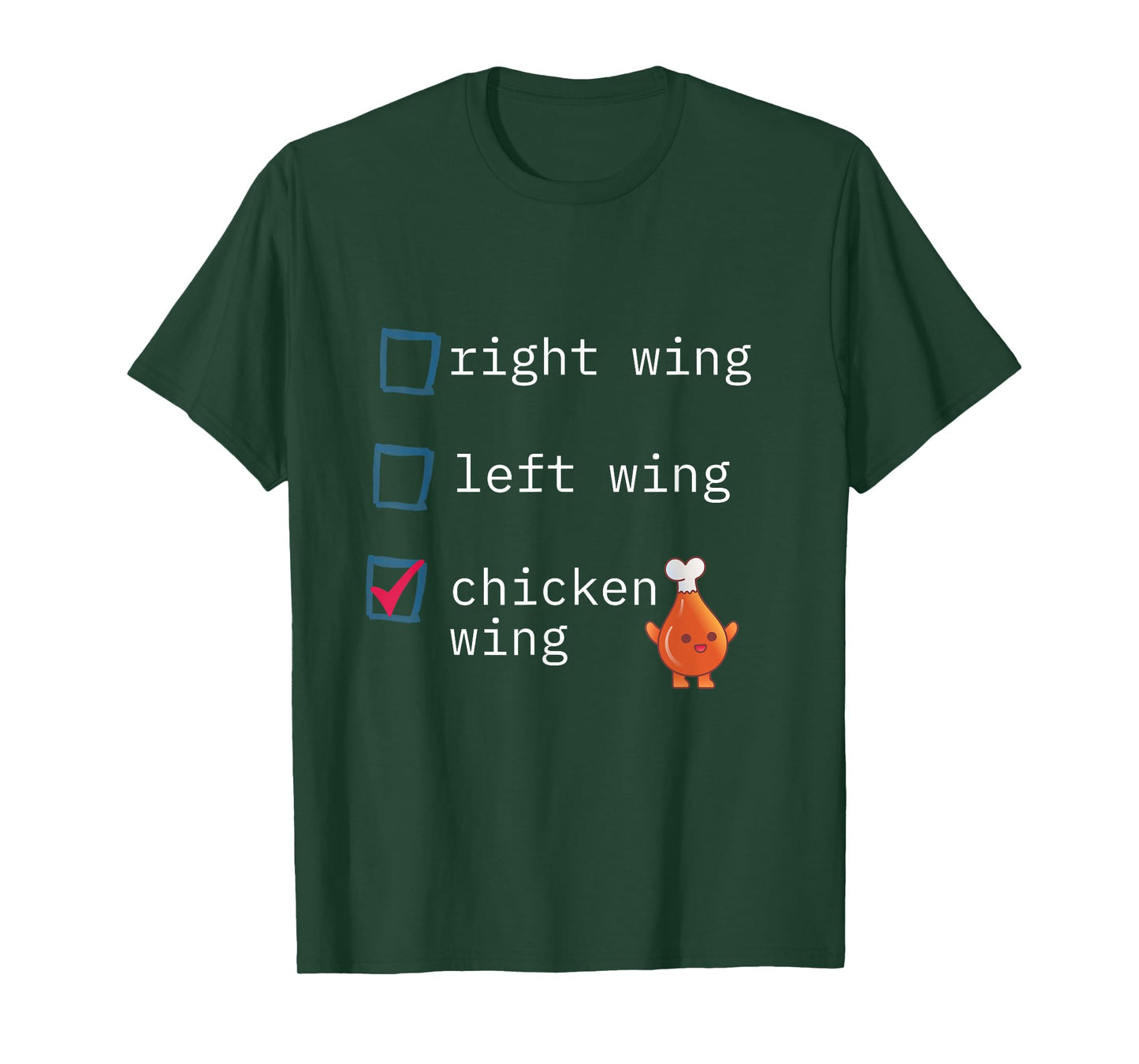Funny political right wing left wing chicken wing T-Shirt