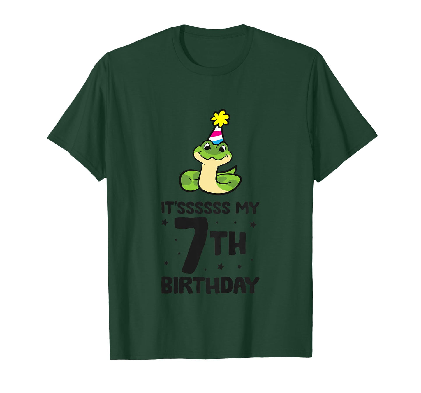 Snake Birthday It's My 7th Birthday Snake T-Shirt