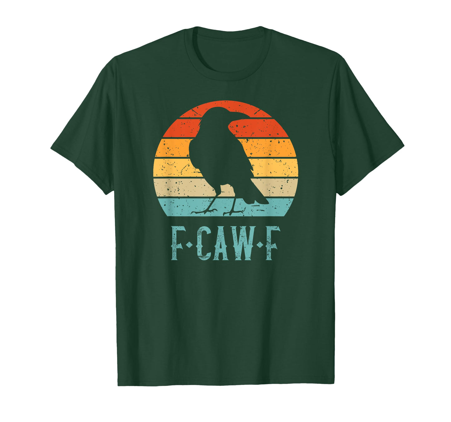F-Caw-F Black Crow Black Bird Retro Sunset Vintage F-Caw-F T-Shirt