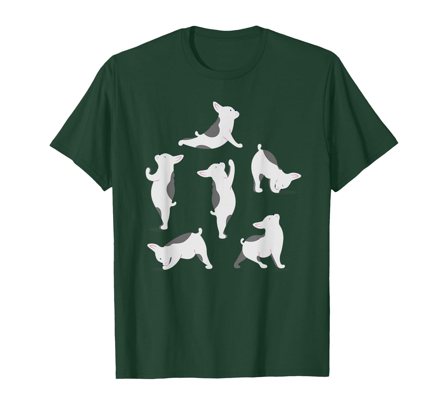 French Bulldog Yoga Poses Funny Cute Frenchie Dog Lover Men Women Girls Kids T-Shirt