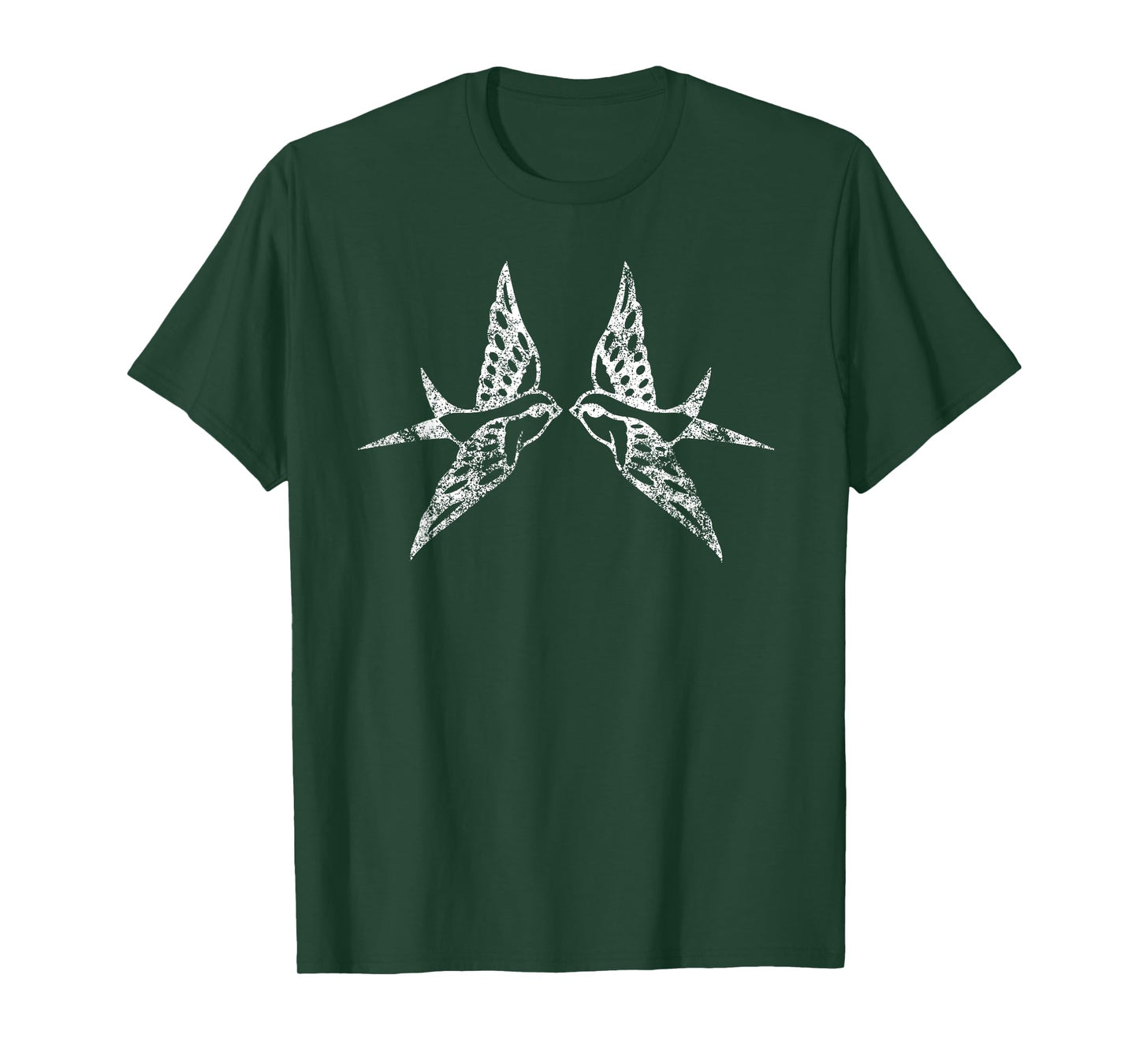 Vintage Two Birds Flying - Distressed Retro Bird Tee T-Shirt