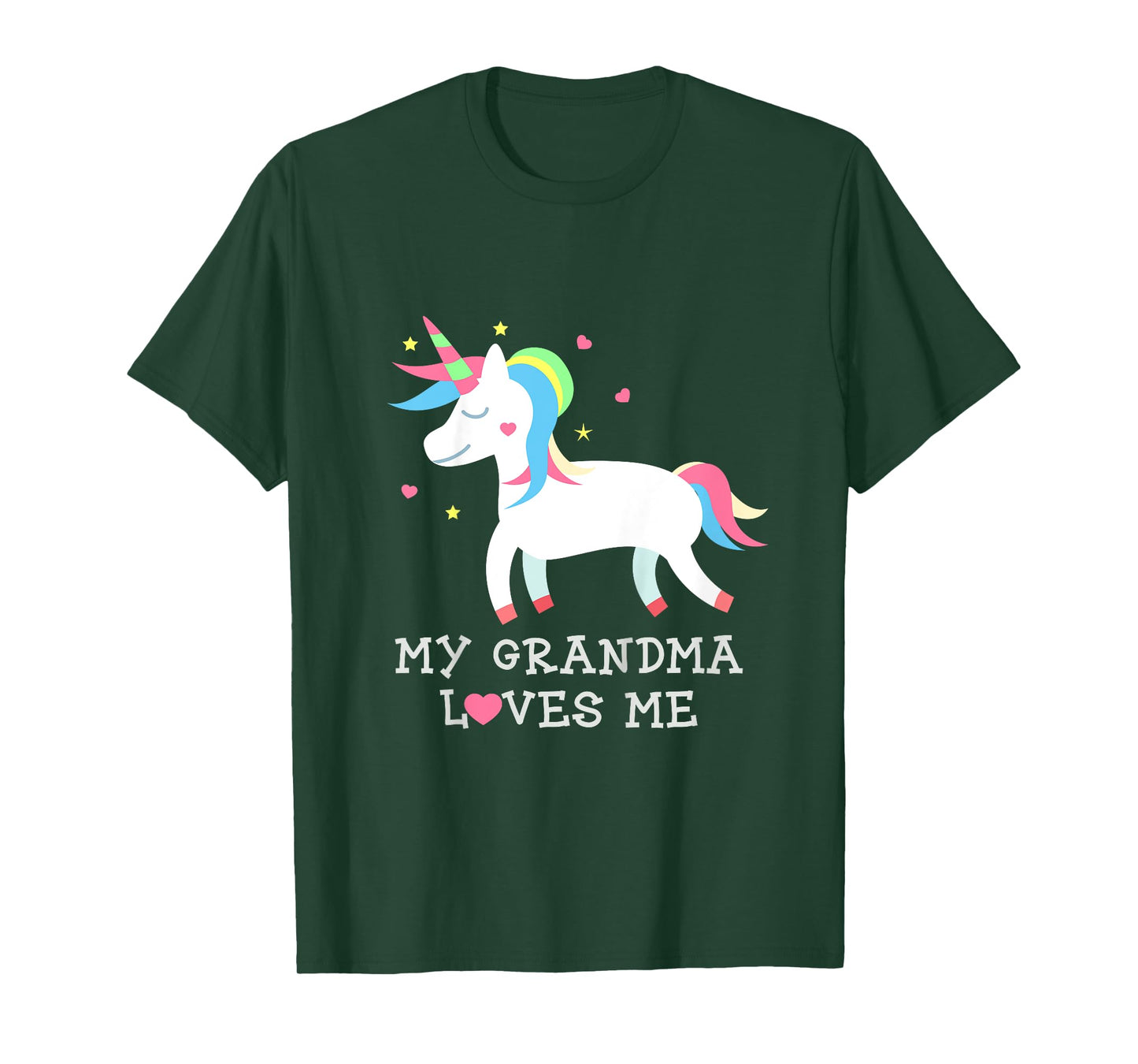 My Grandma Loves Me Cute Girl Unicorn Granddaughter Gift T-Shirt