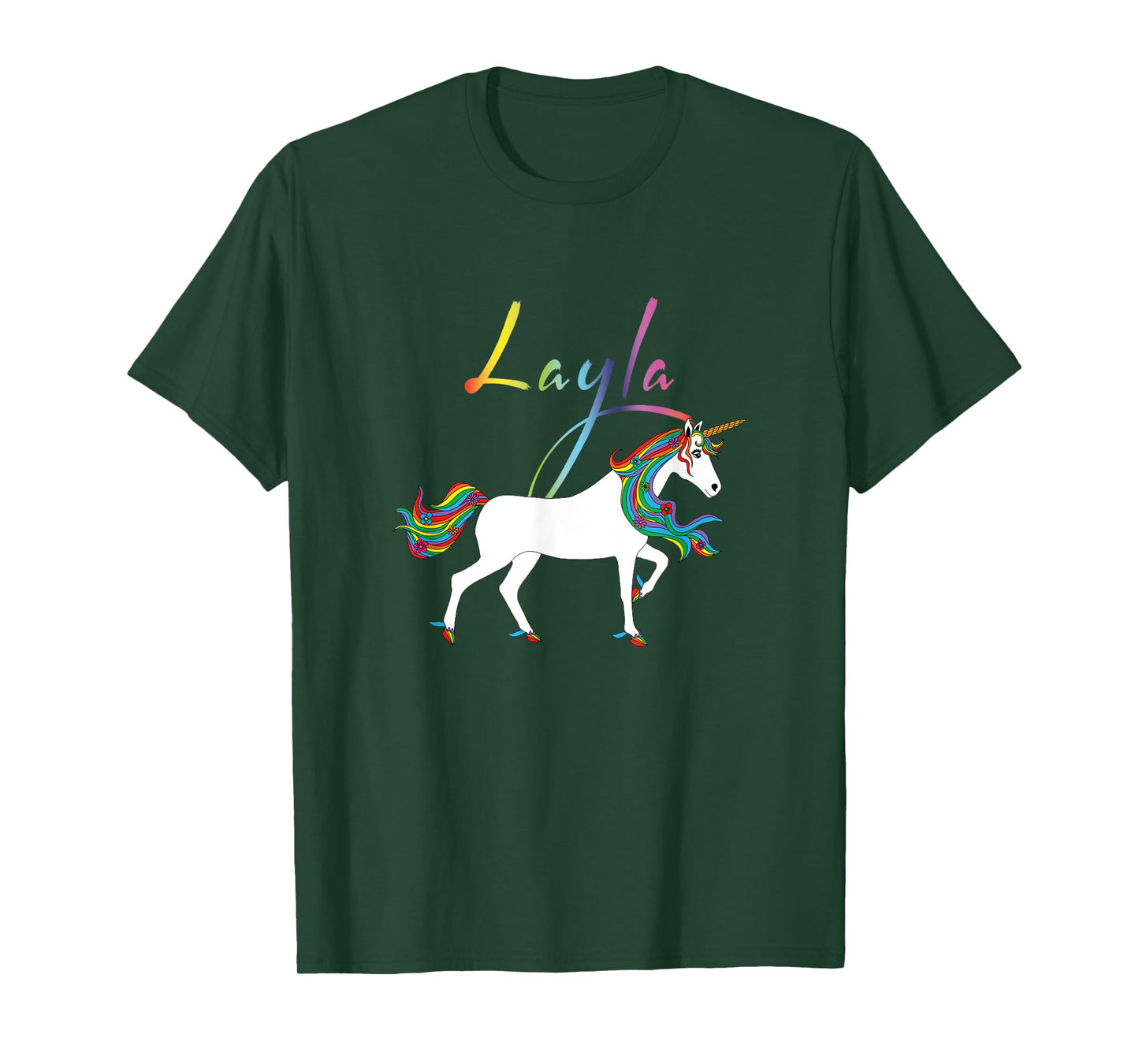 Layla Personalized First Name Unicorn T-Shirt