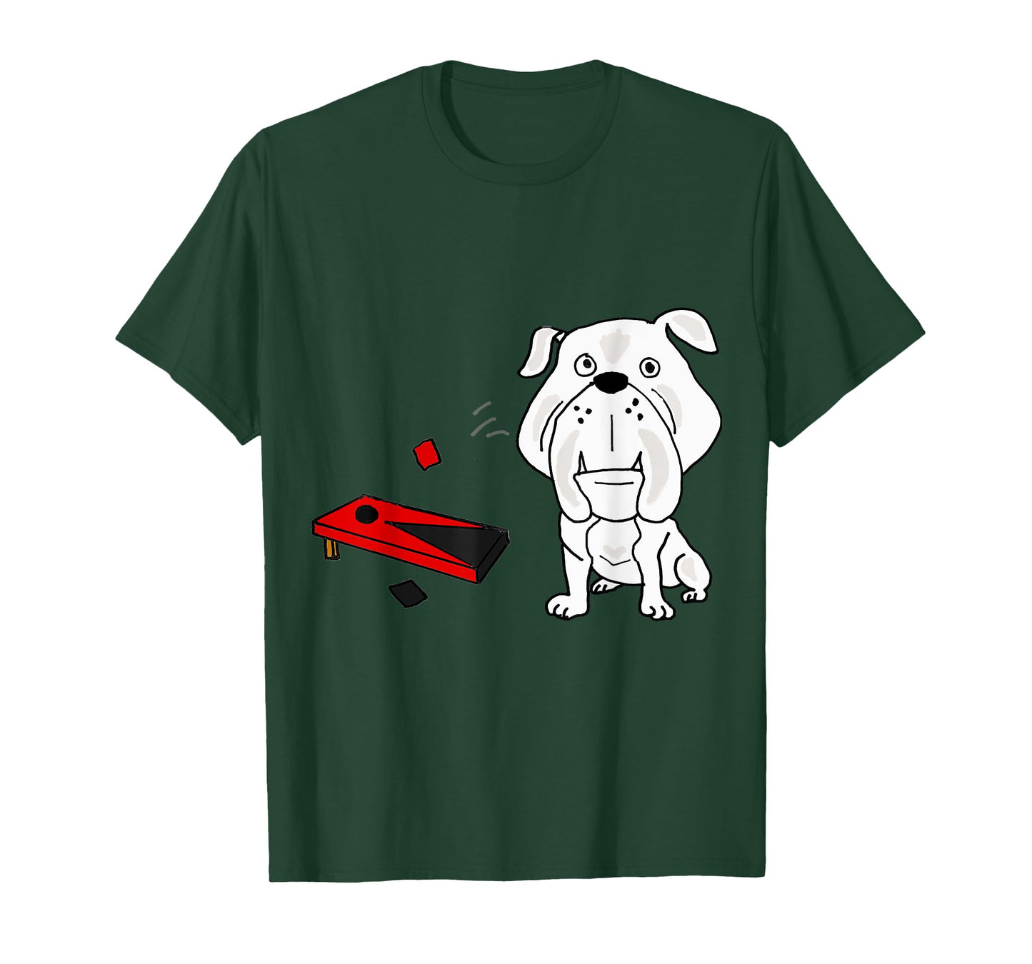 Smileteeshob Funny Bulldog Playing Cornhole Toss Tailgating T-Shirt