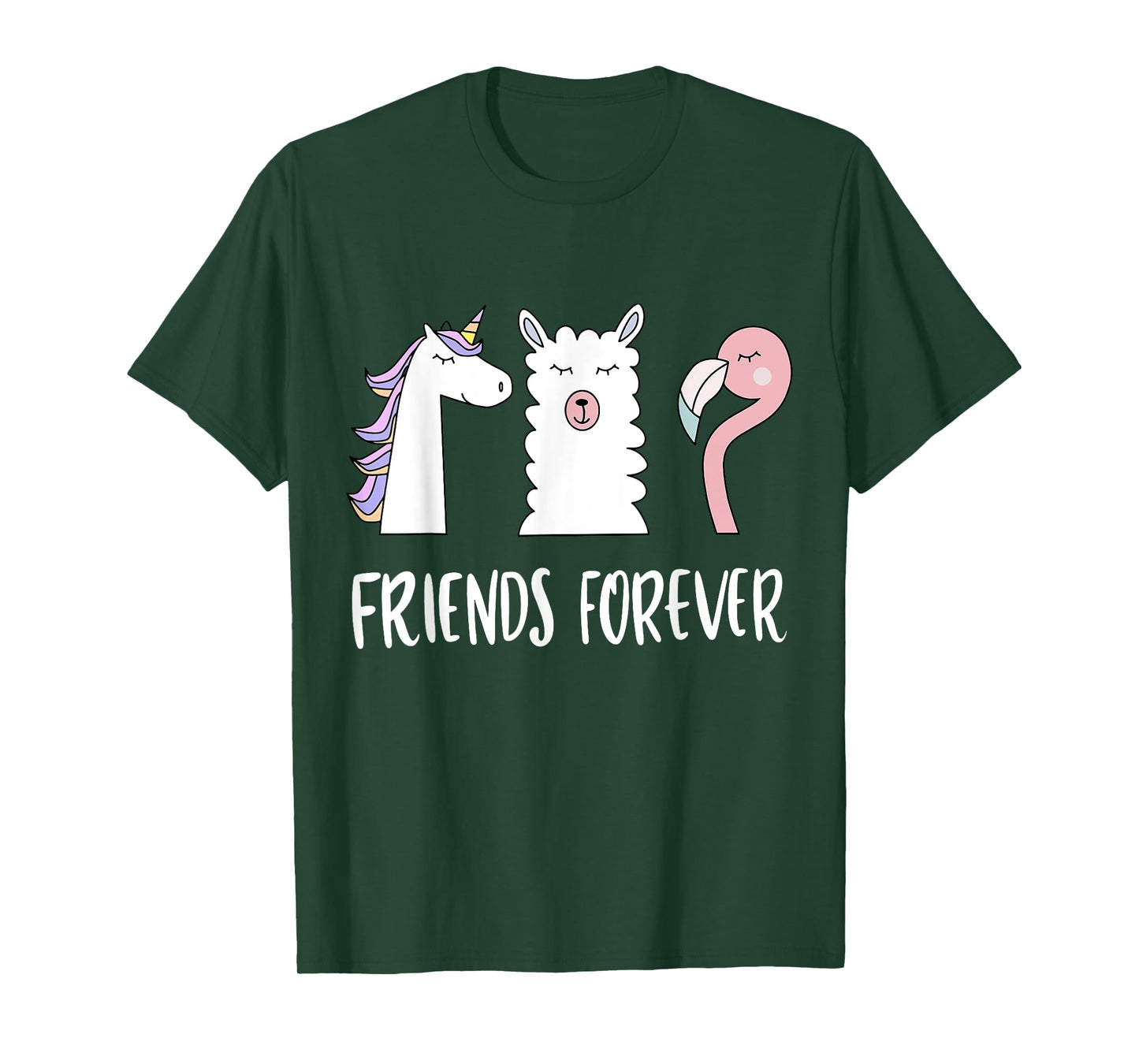 Funny Friends Forever - Llama Unicorn Flamingo T-Shirt