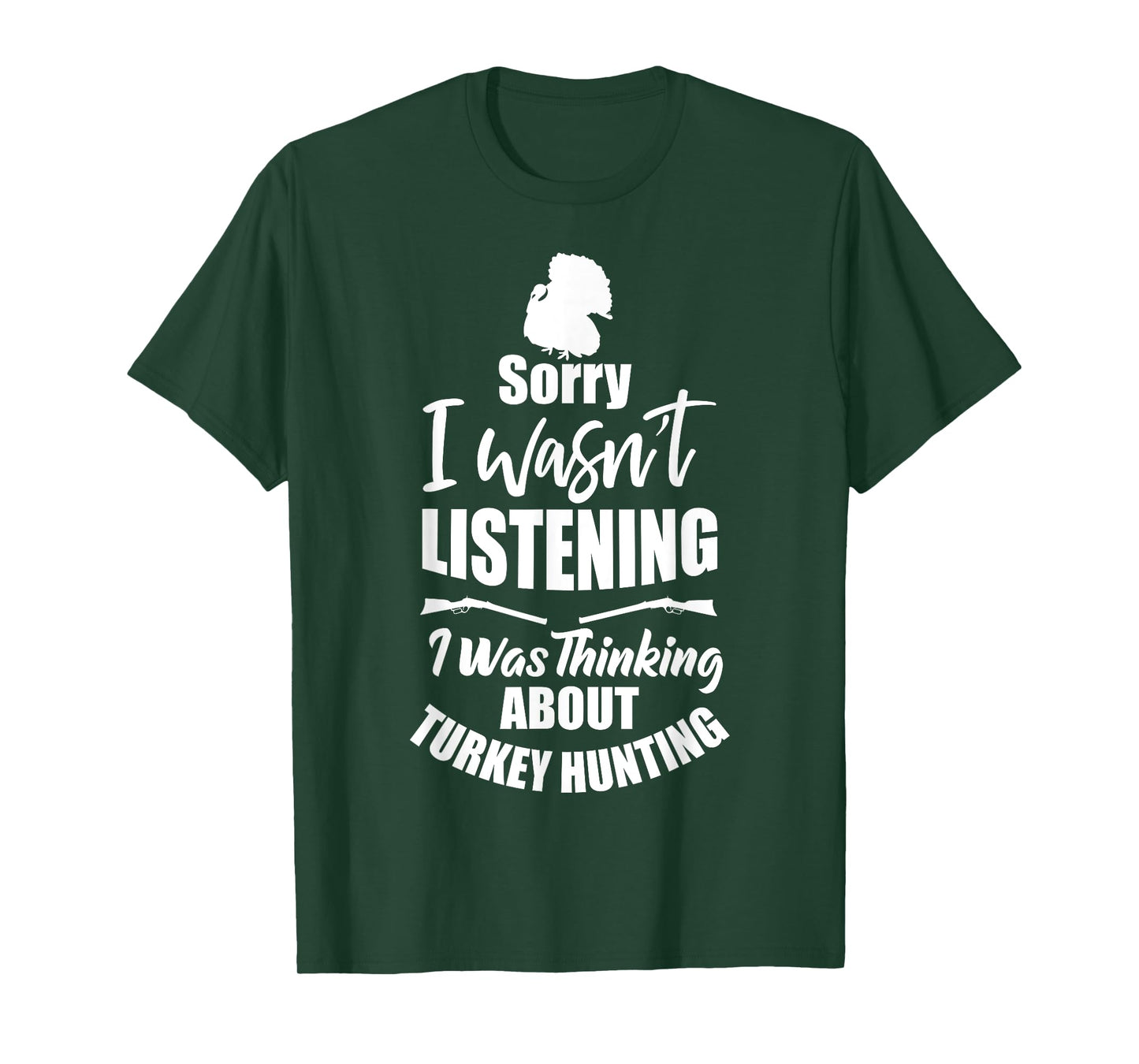 Funny Turkey Hunter Gift I Was Thinking About Turkey Hunting T-Shirt