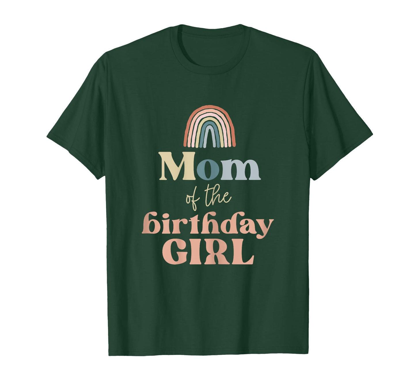 Mom of the Birthday Girl Boho Rainbow Party Retro Supplies T-Shirt