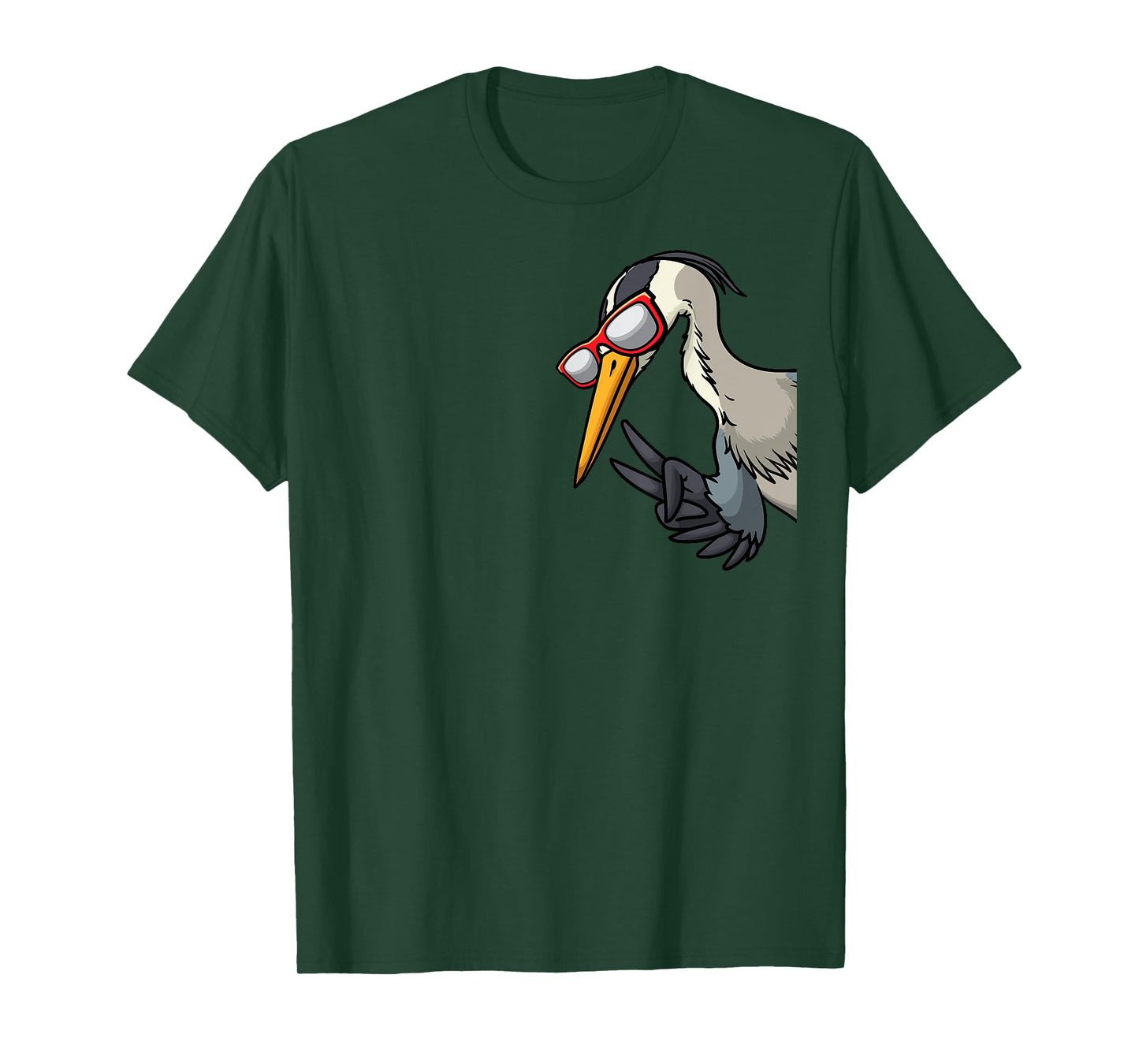 Great Blue Heron Bird With Sunglasses From Side Birder T-Shirt