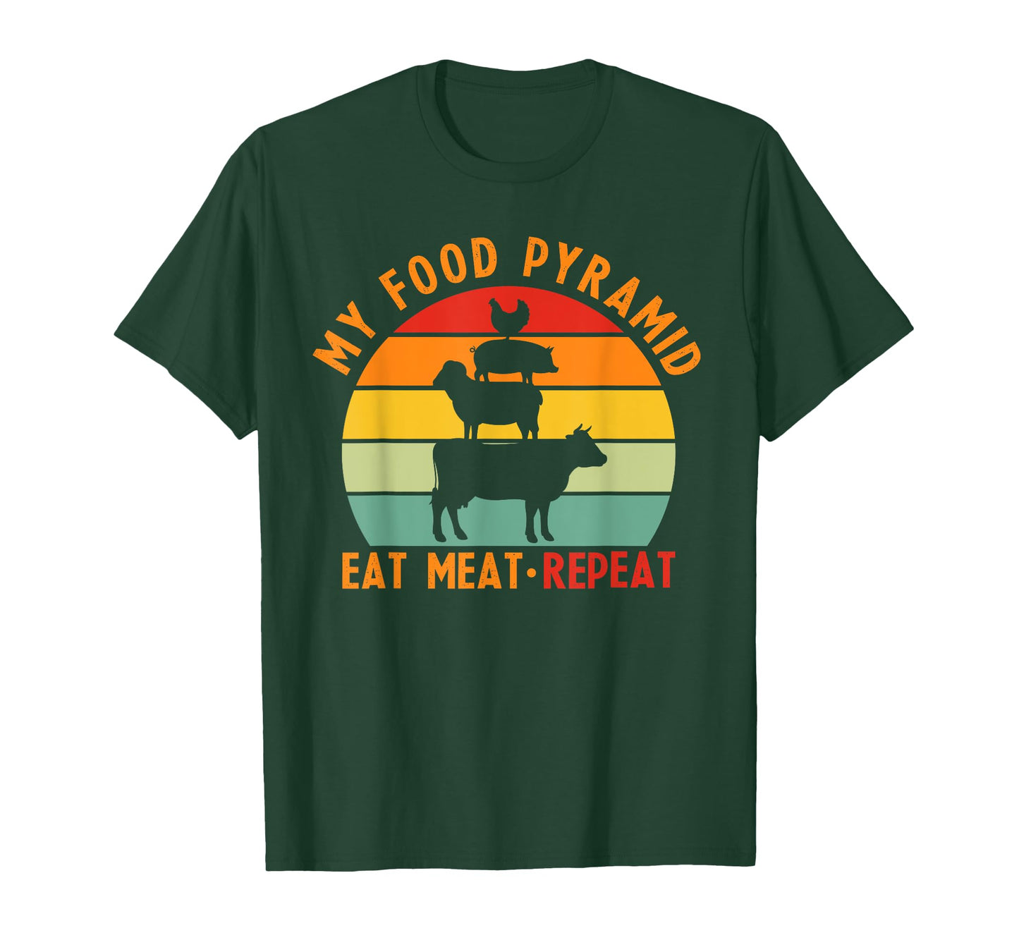 My Pyramid Food Eat Meat Repeat Funny Meat Lovers T-Shirt