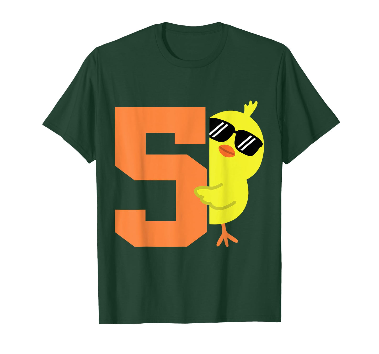 Kids 5th Birthday Chicken Themed Cute 5 Year Old Boys Chick T-Shirt
