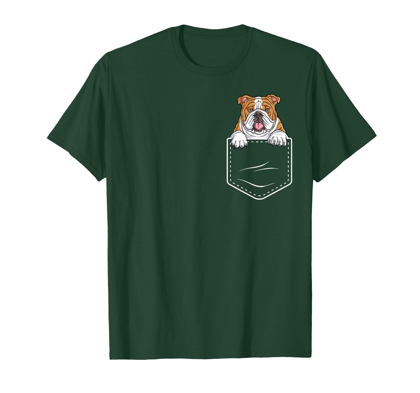 Funny English Bulldog In The Pocket Cute Bulldog Lover Men Women Girls Kids T-Shirt