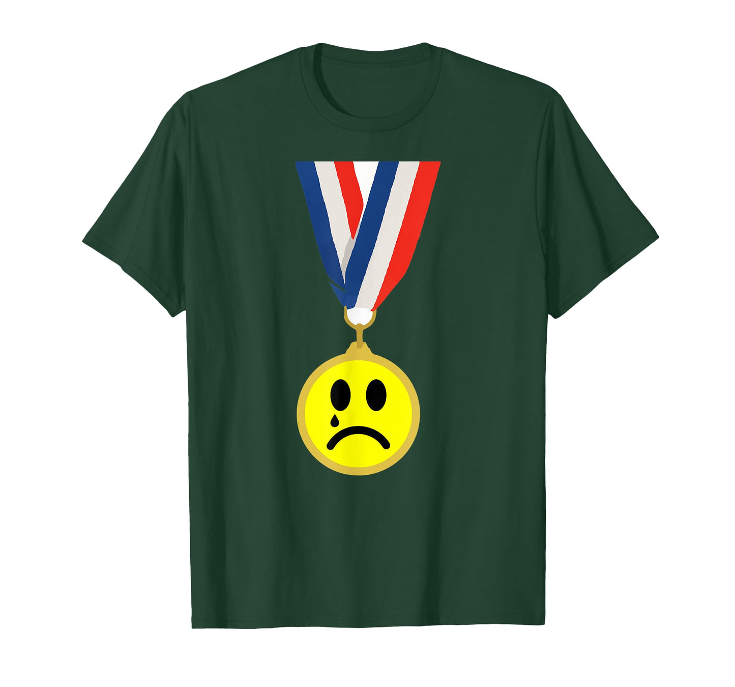 Crying Sad Face Medal Last Place Loser Trophy T-Shirt