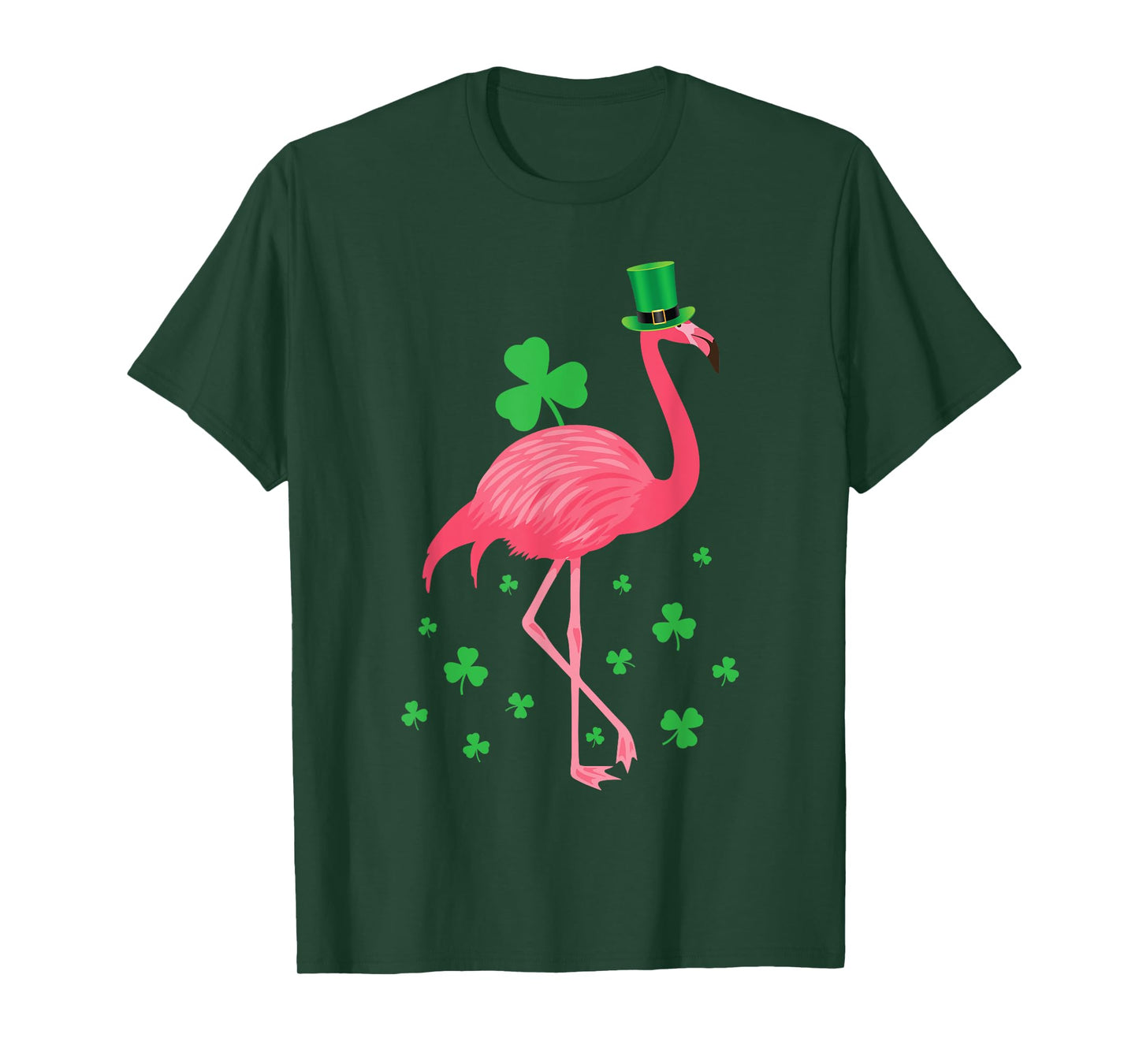 Flamingo Shamrock Leprechaun St Patricks Day T-Shirt