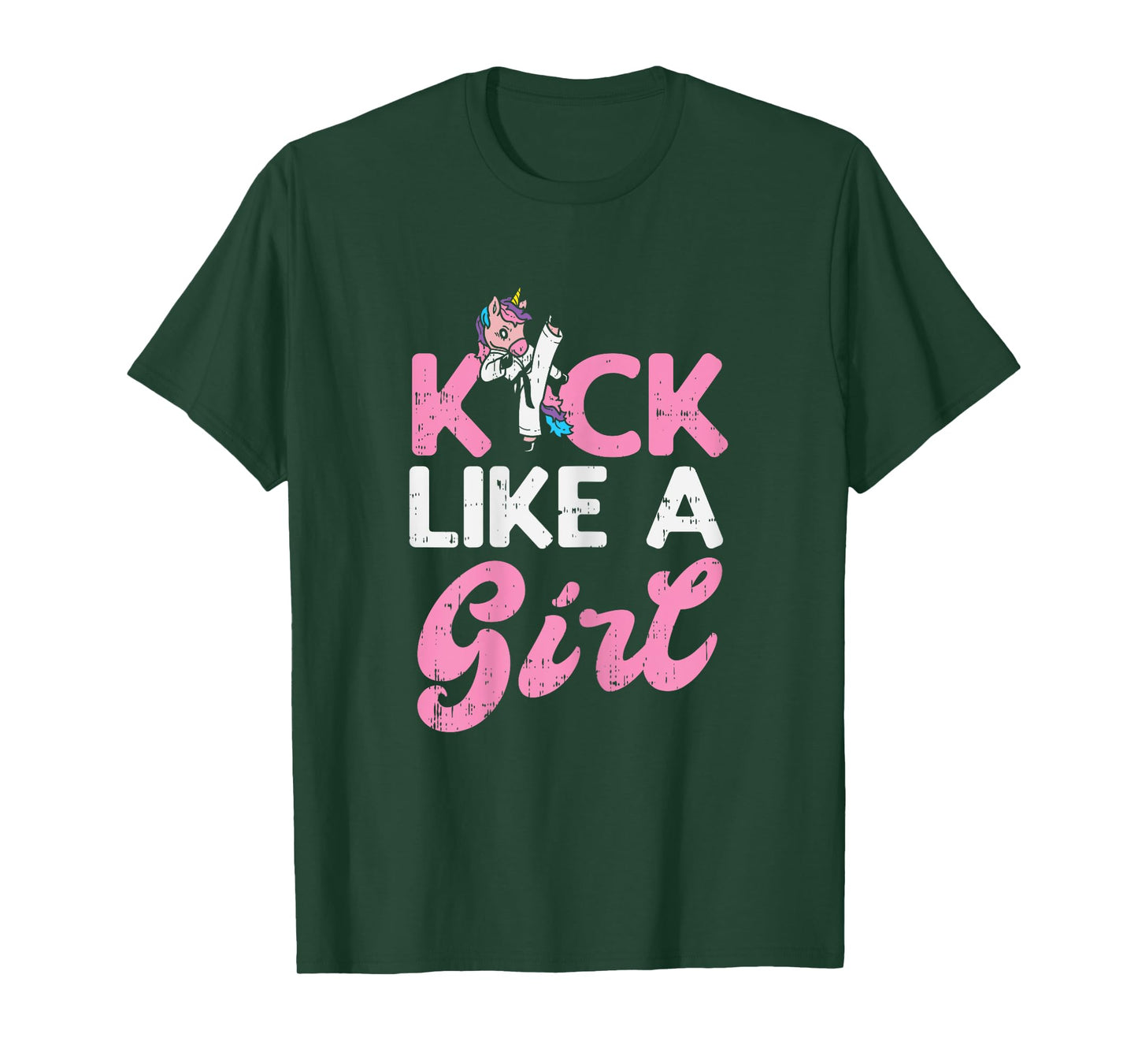 Kick Like Girl Unicorn Karate Taekwondo Martial Arts Gift T-Shirt