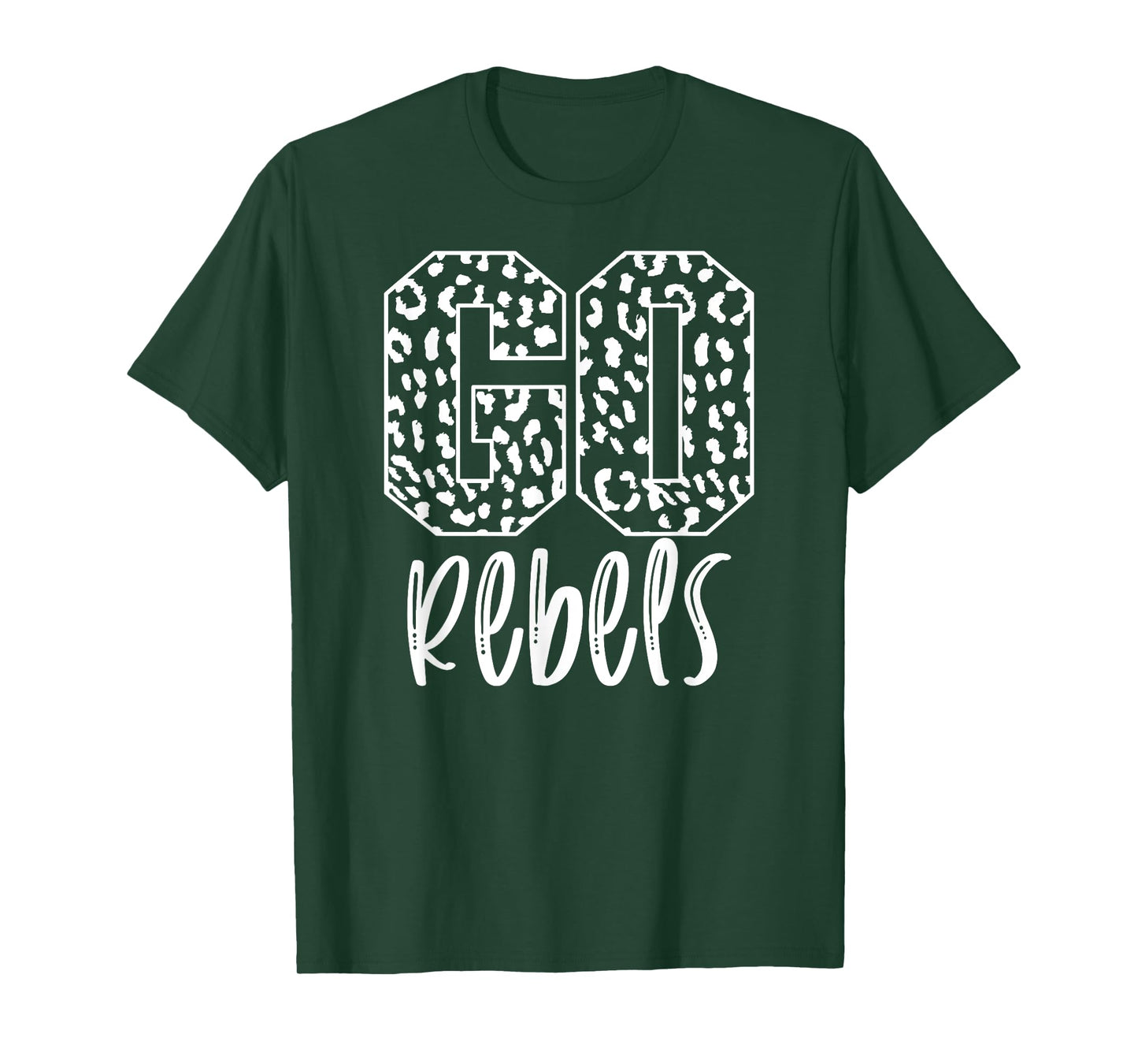 Rebels Team Mascot School Spirit Game Night Leopard Print T-Shirt