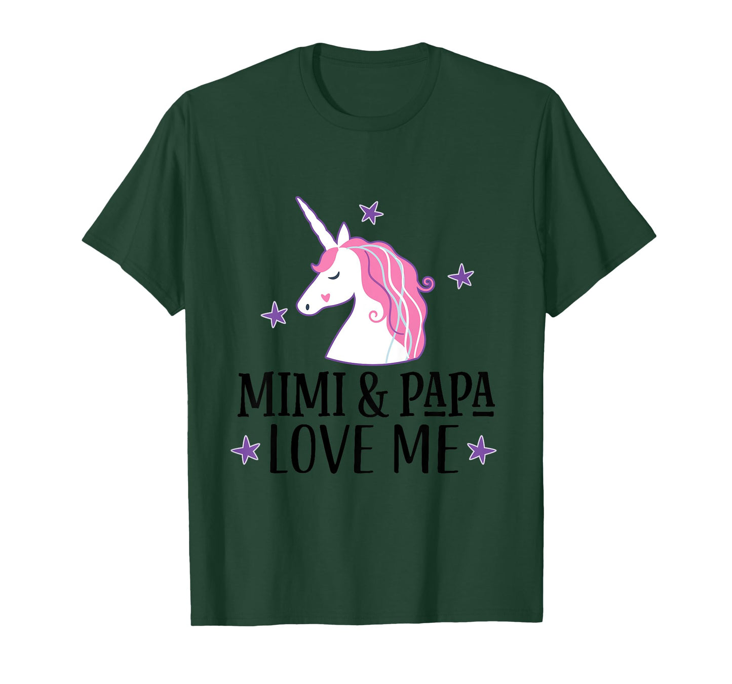 Mimi and Papa Love Me Granddaughter Unicorn T-Shirt