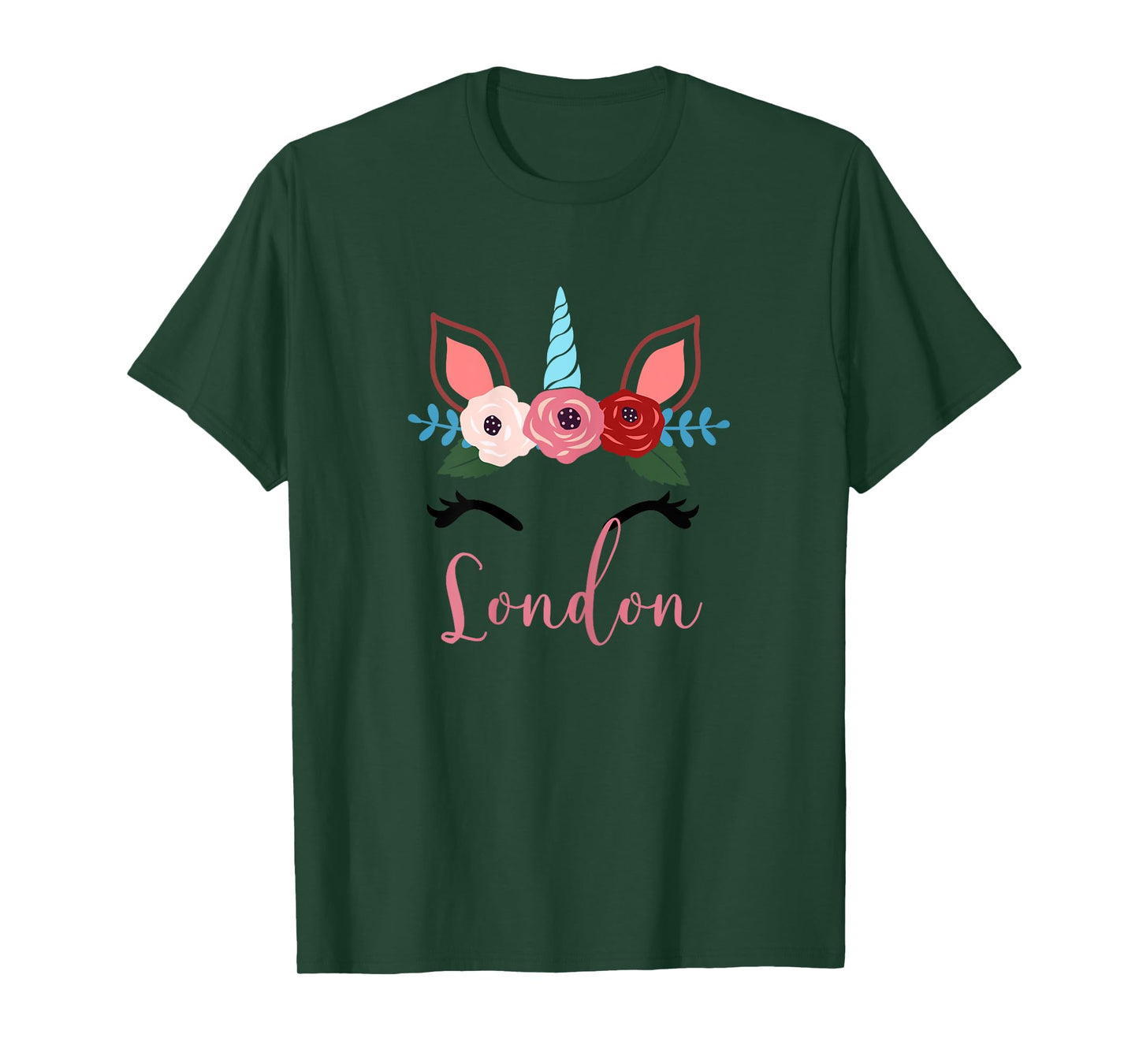 Cute London Magical Floral Unicorn For Girls T-Shirt