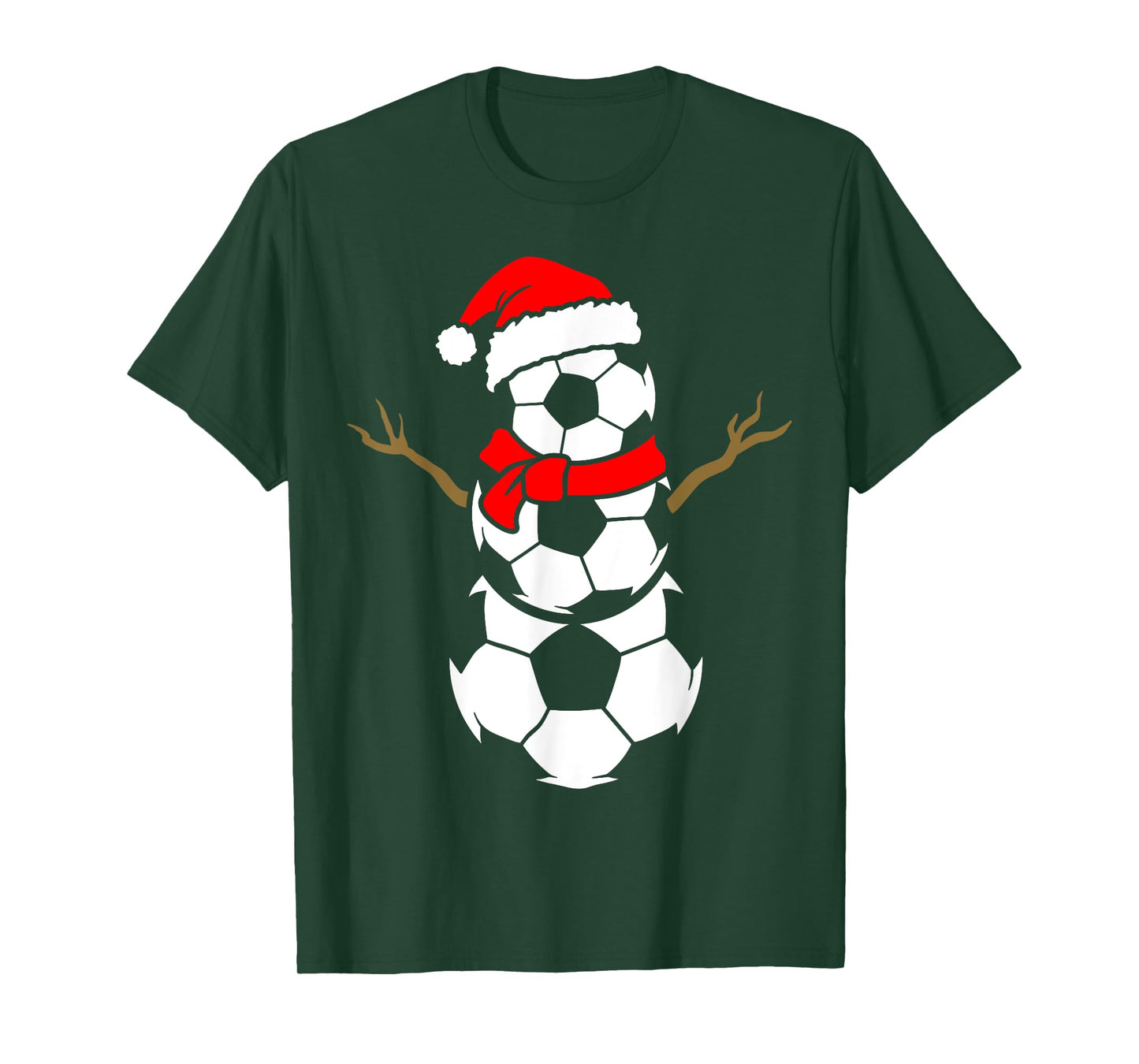 Christmas Soccer Santa Claus Snowman Ball Player Pajama T-Shirt