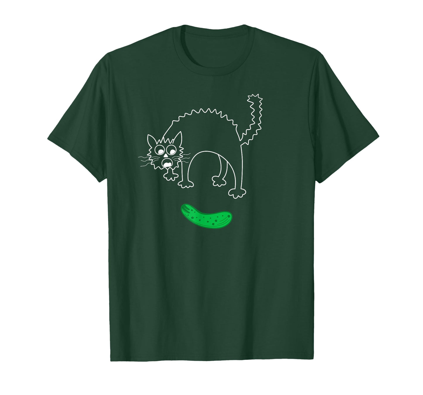 Freaked Out Cat Cucumber Scared Cat Pickle T-Shirt