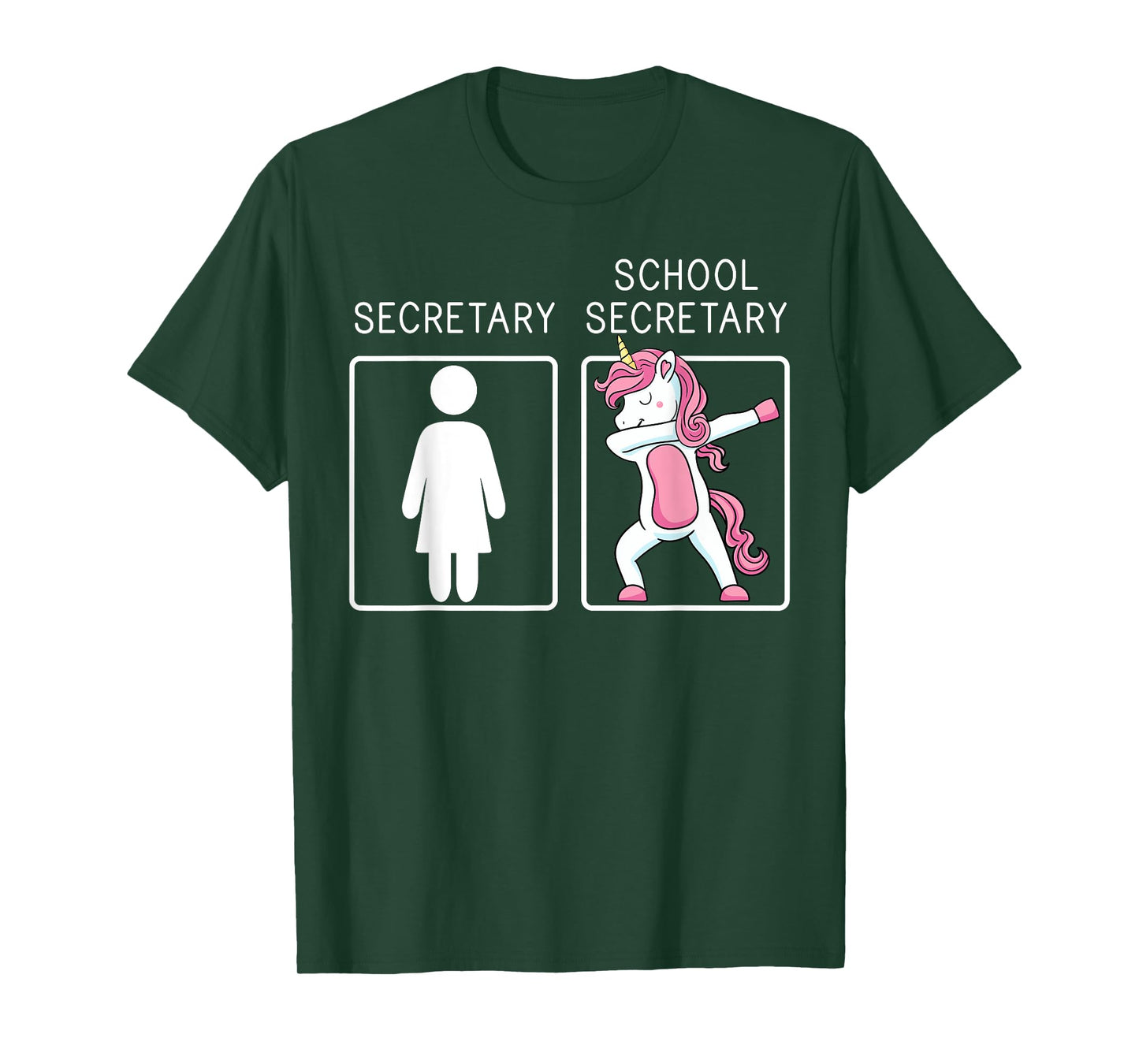 School Secretary Unicorn Dabbing Administrative Assistants T-Shirt