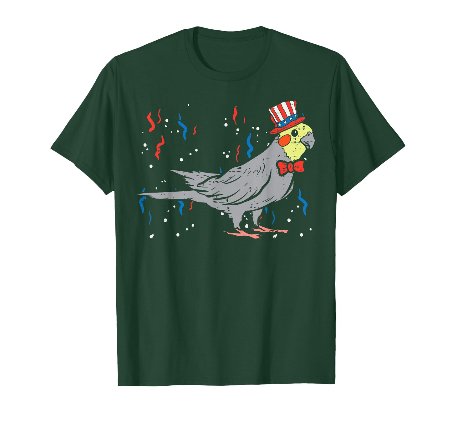 Cockatiel Bird American Flag USA 4th Of July Fourth Animal T-Shirt