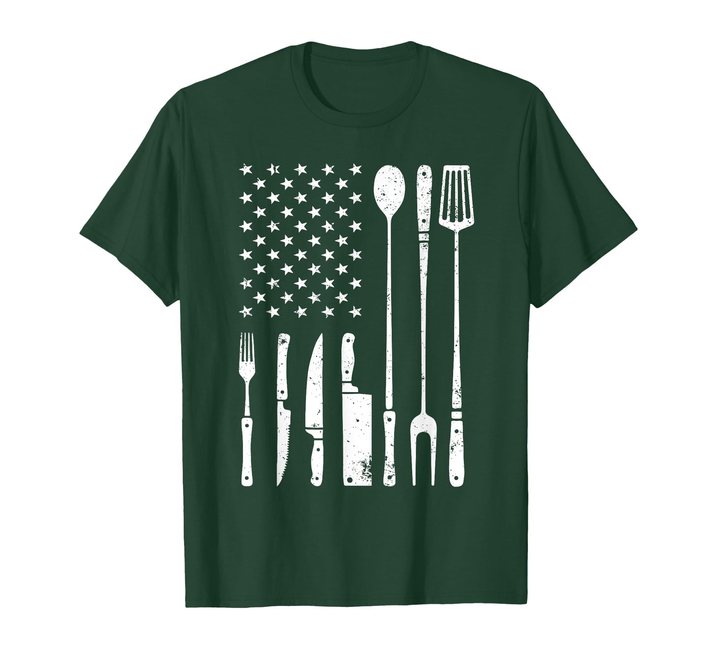 Cool Grilling For Men Women US Flag BBQ Barbeque Smoker T-Shirt
