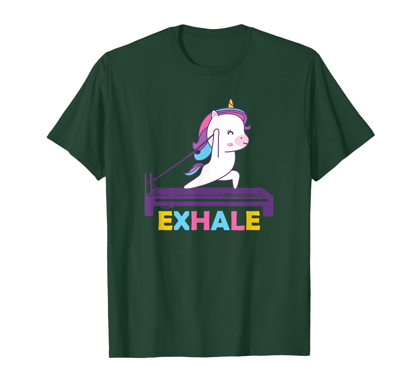 Pilates Training Workout - Sport Club Exhale Unicorn T-Shirt