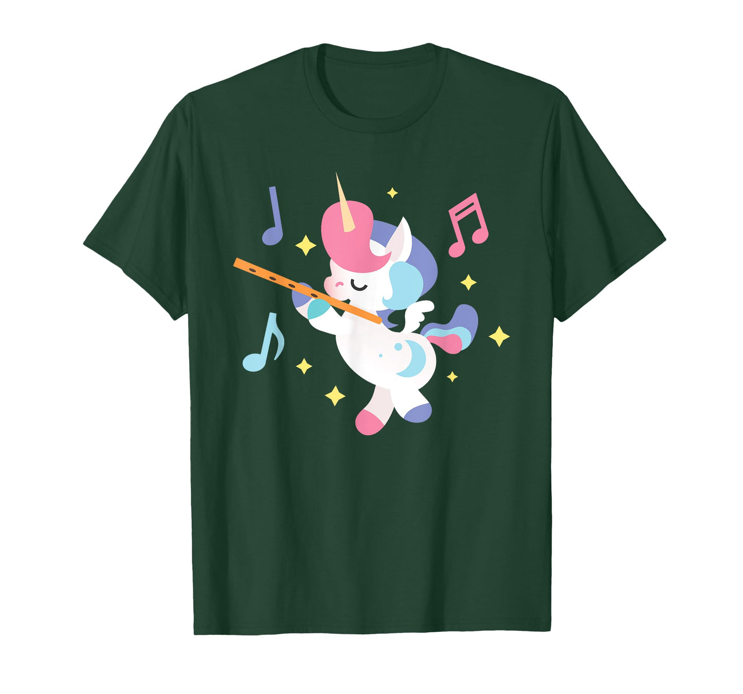 Flute Unicorn - Flute Player Flutist Marching Band Music T-Shirt
