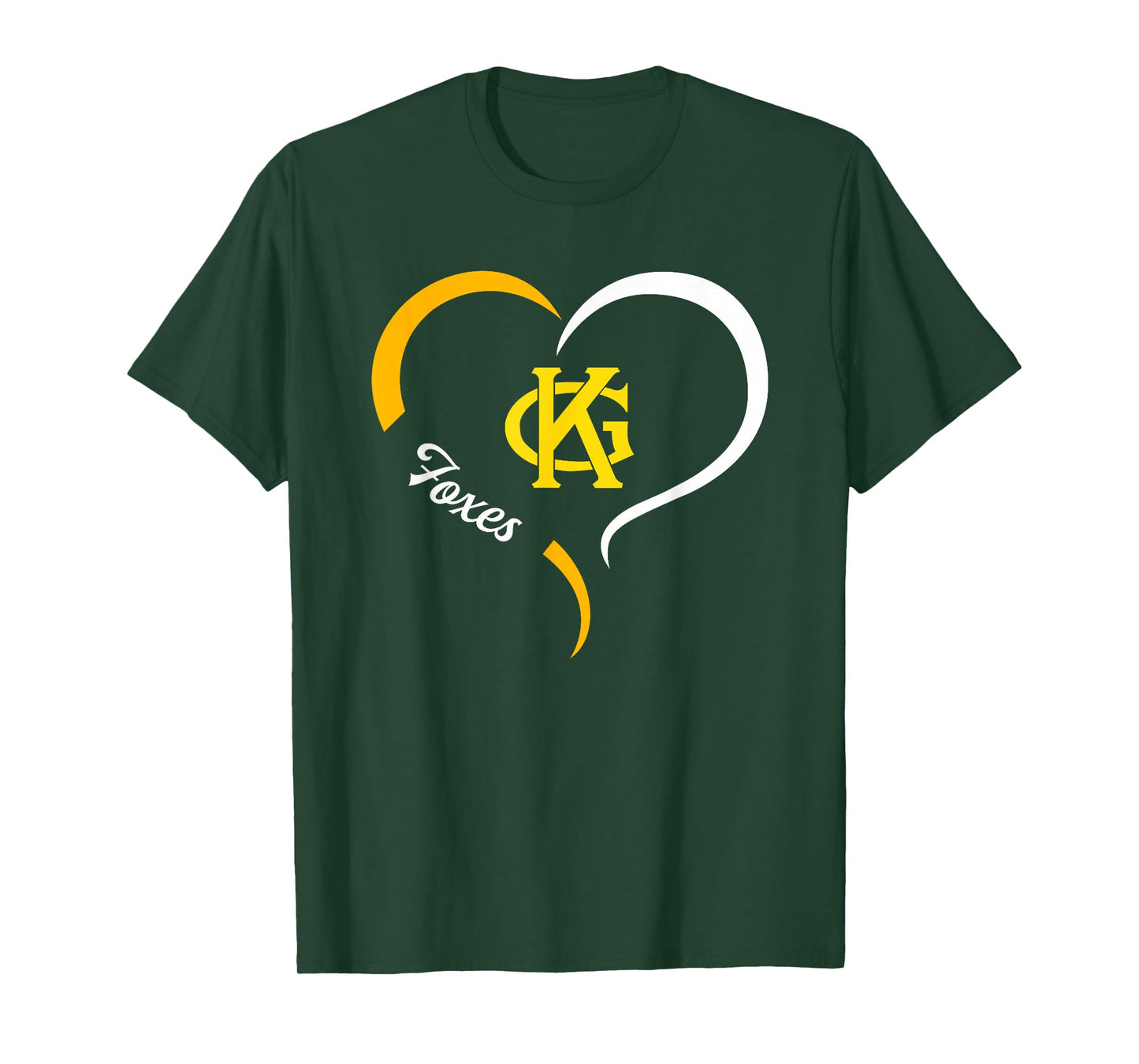 King George Foxes Logo Half Heart Slogan HS T-Shirt