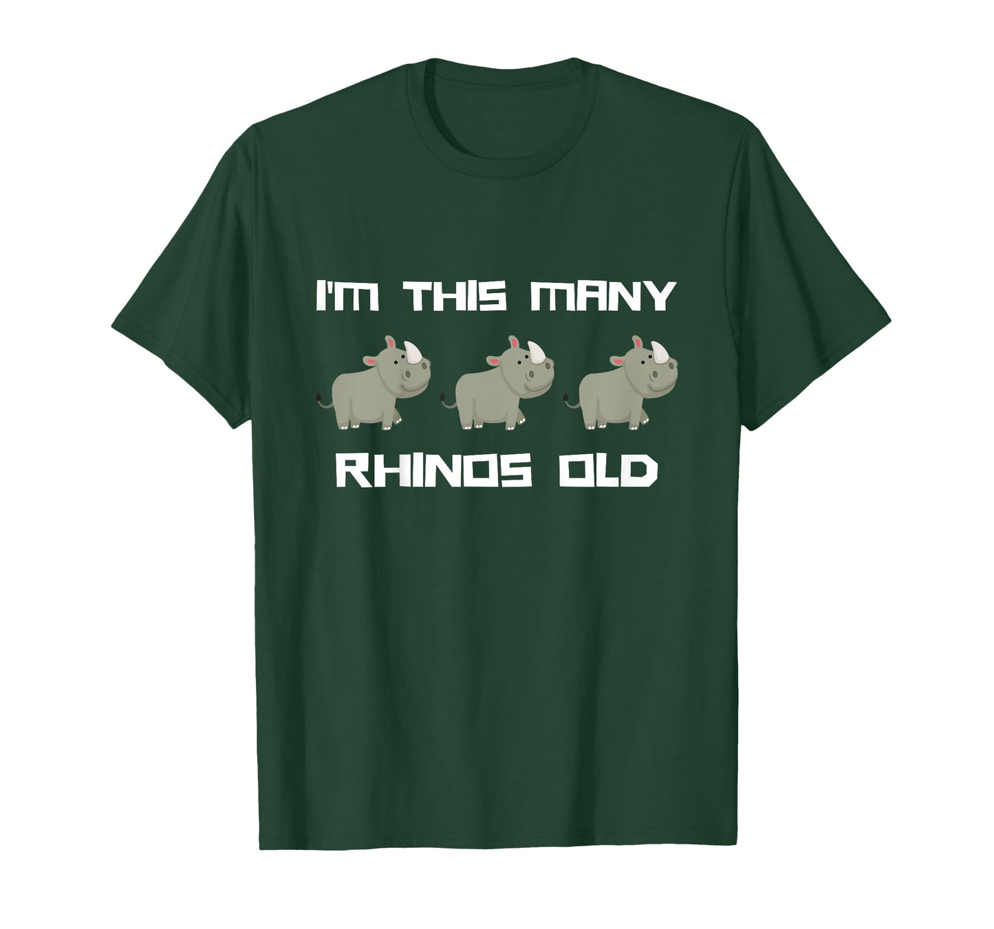 I'm This Many Rhinos Old - Rhino 3rd Birthday 3 Years Old T-Shirt