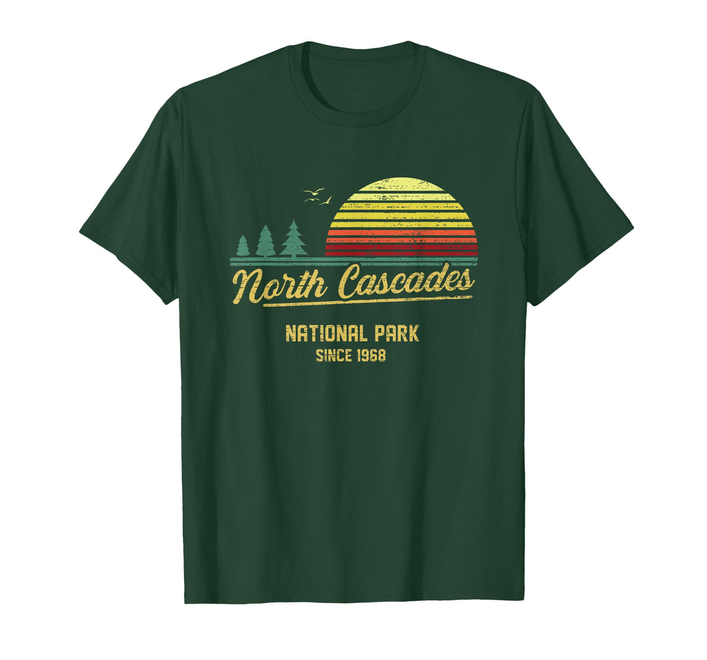 North Cascades 1968 EST National Park Vintage Retro Outdoor T-Shirt