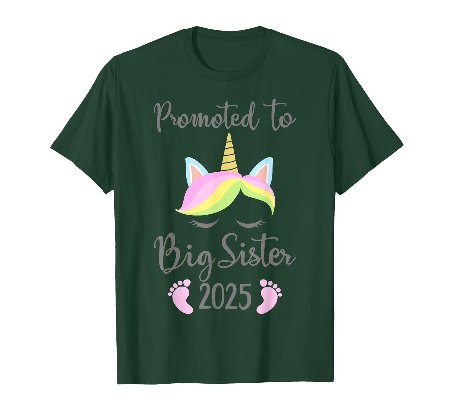 Promoted to big sister 2025 with unicorn for new baby shower T-Shirt