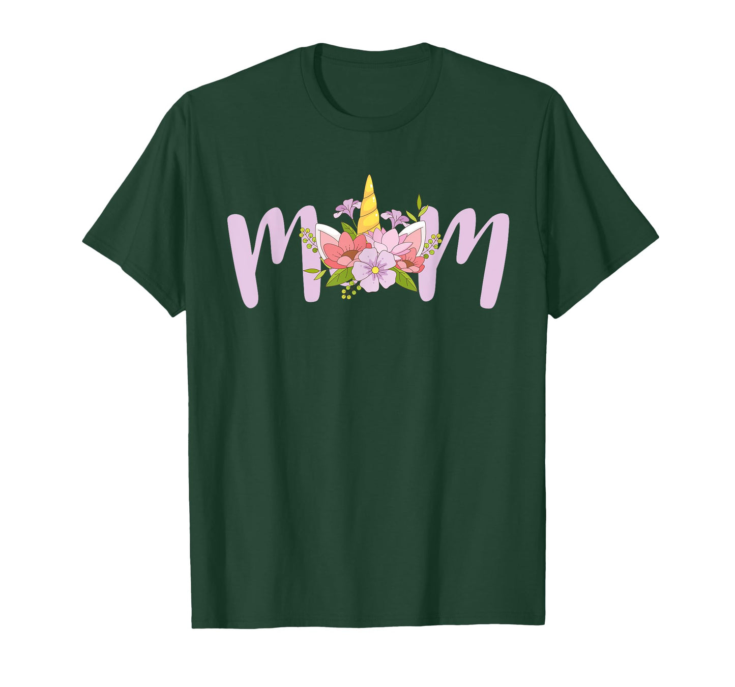 Mom Unicorn Floral Birthday Matching T-Shirt