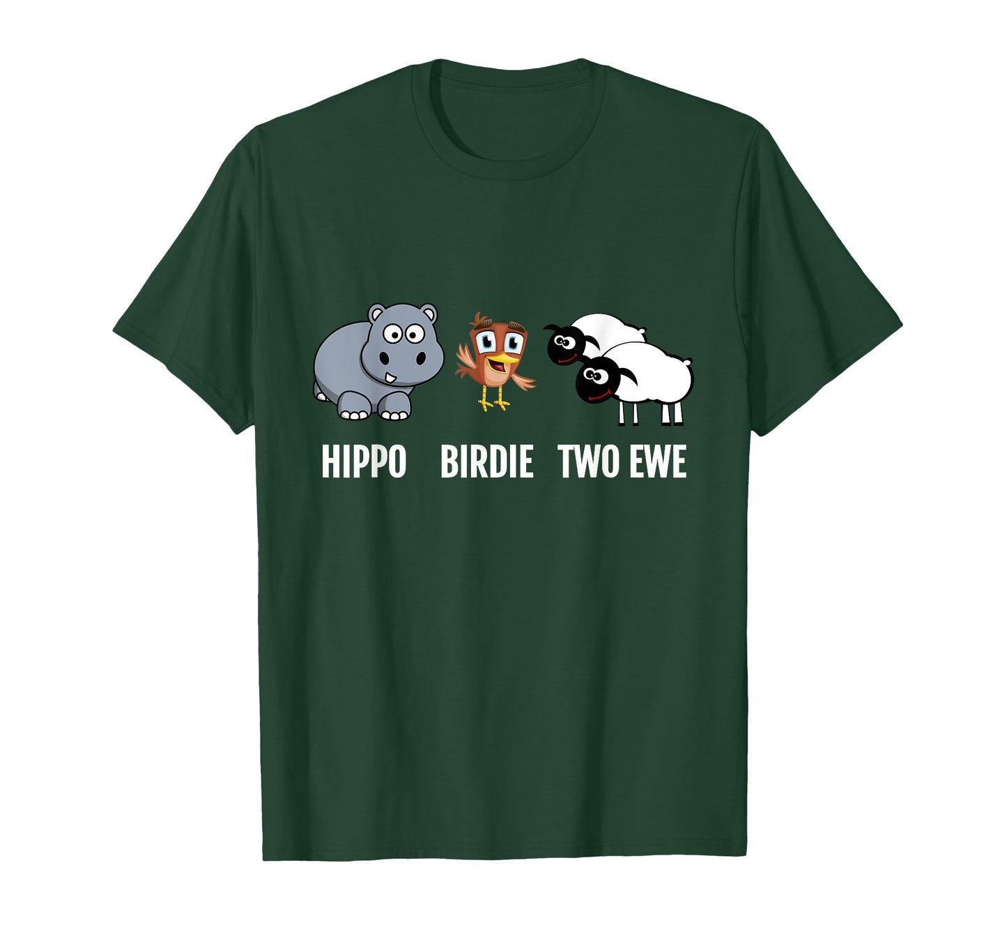 Funny Birthday Shirt Hippo Birdie Two Ewe pun T-shirt T-Shirt