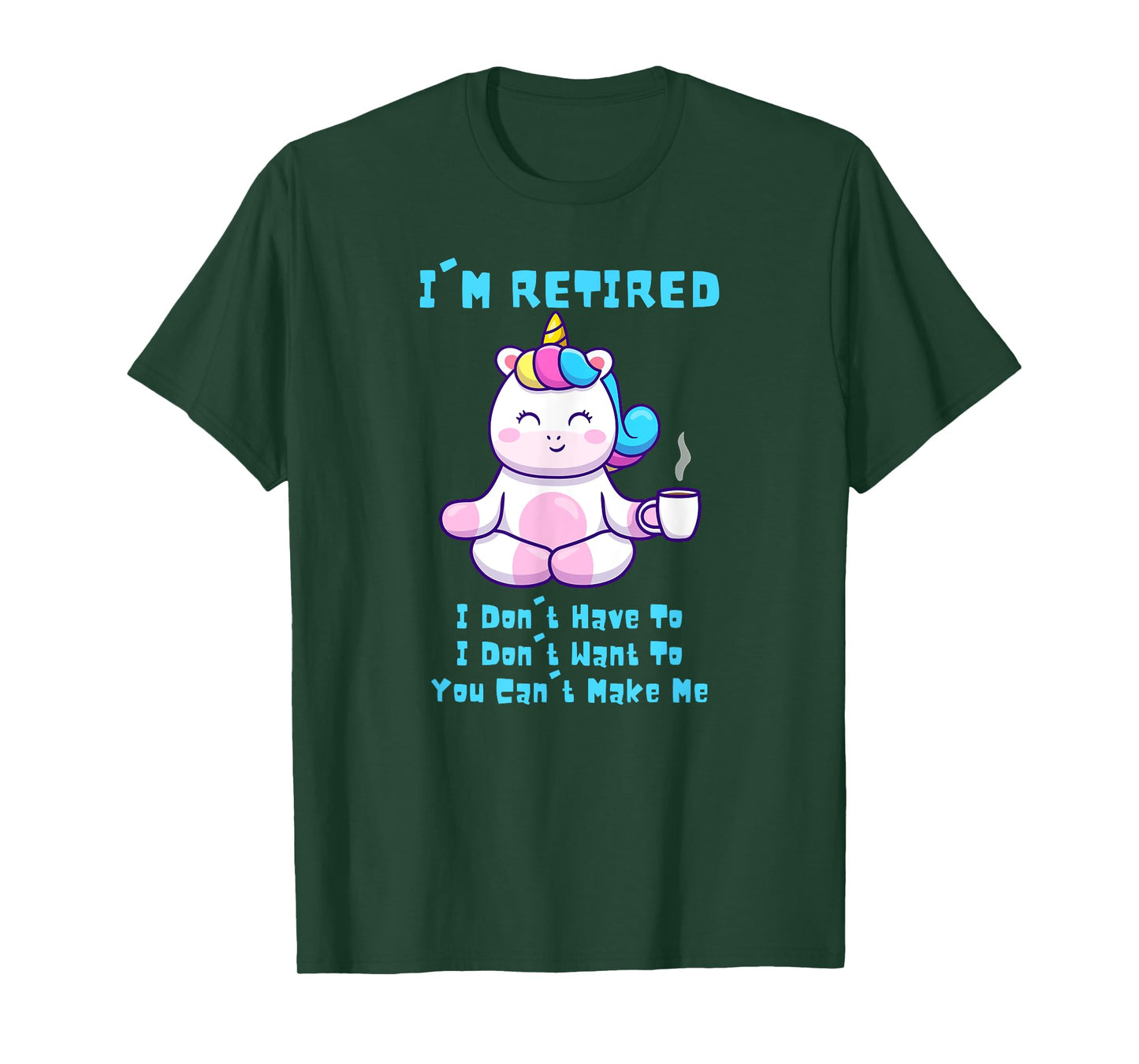I'm Retired Funny Yoga Unicorn Coffee Retirement Gift T-Shirt