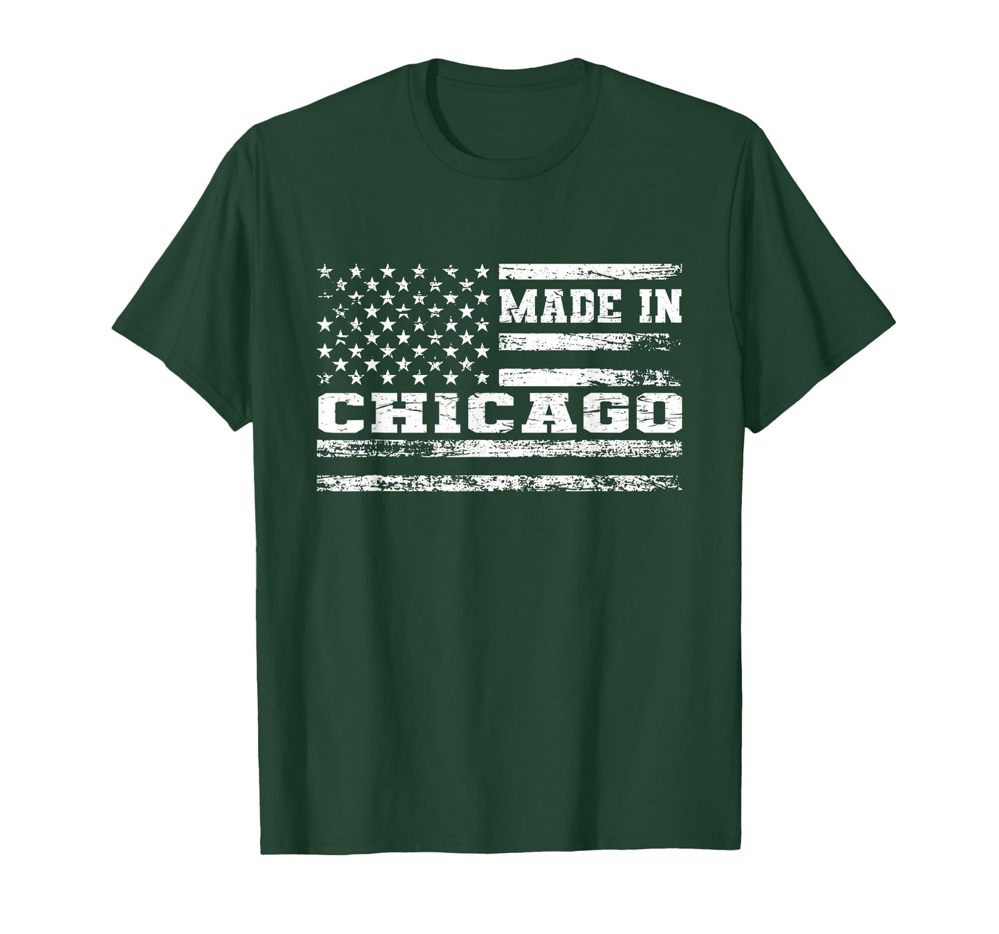 Made In Chicago Vintage US Flag T-Shirt