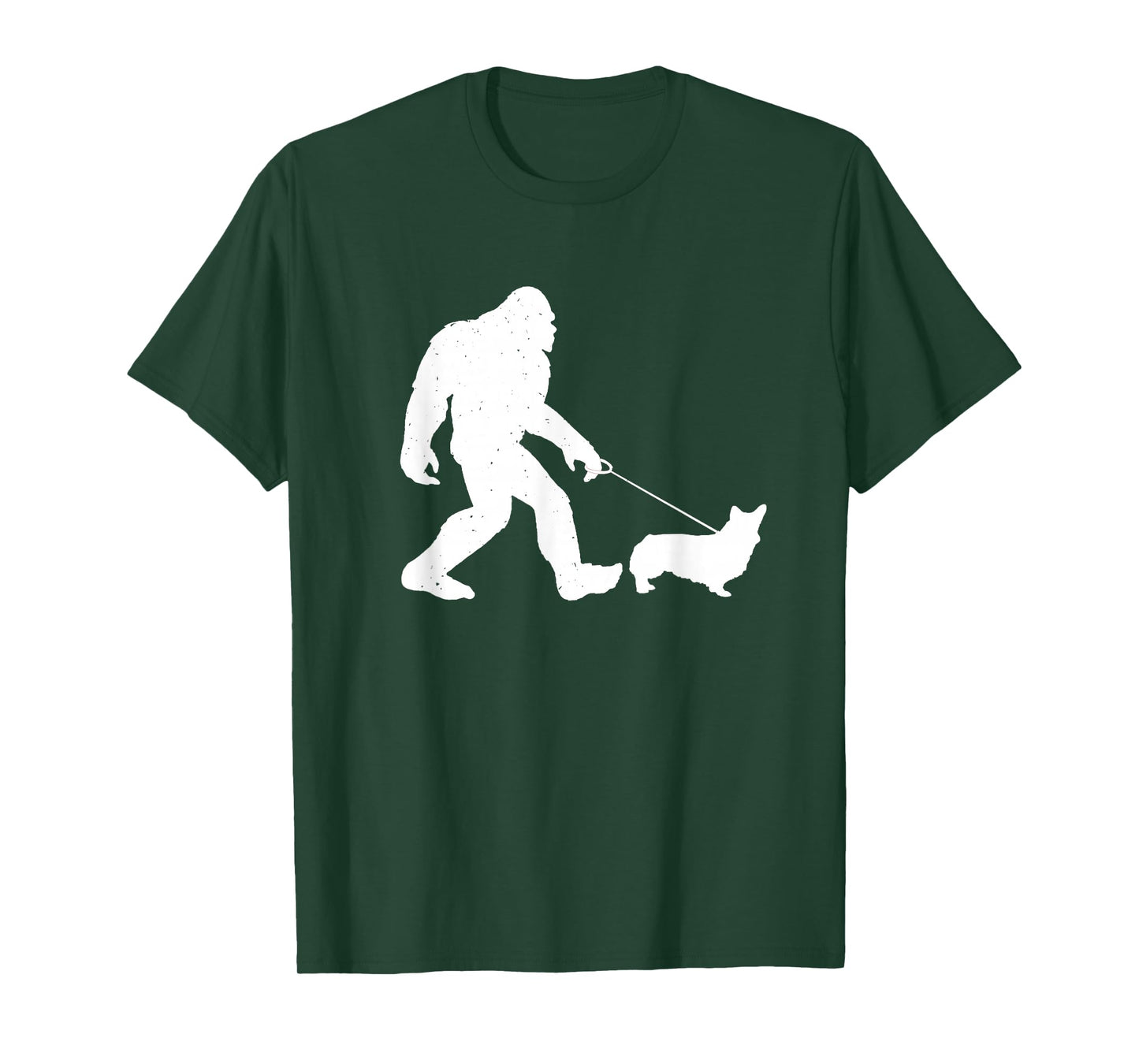 Bigfoot Walking Corgi Dog Funny Gift T-Shirt
