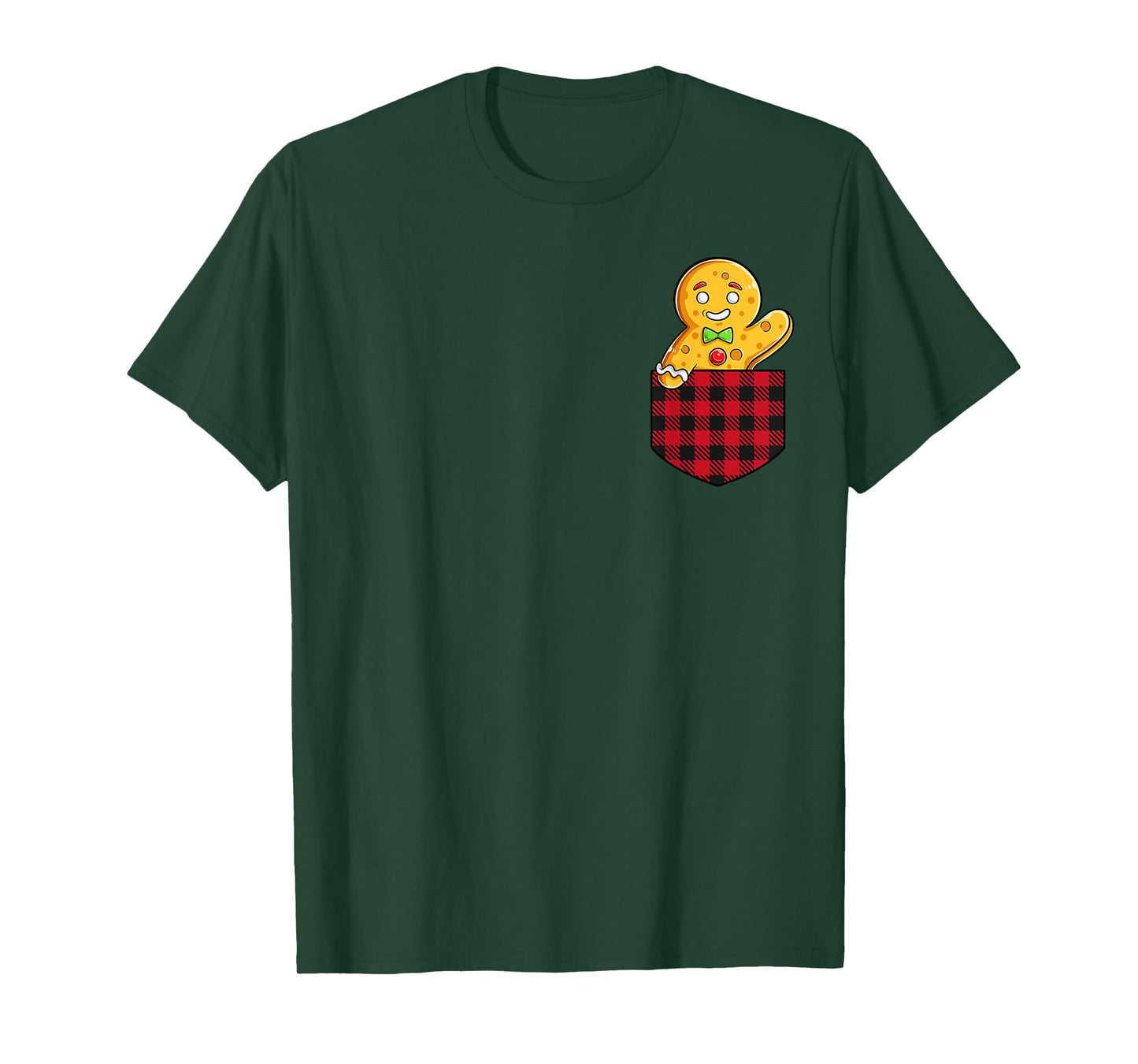 Gingerbread Man In Pocket Funny Christmas Cookie Boys Girls T-Shirt