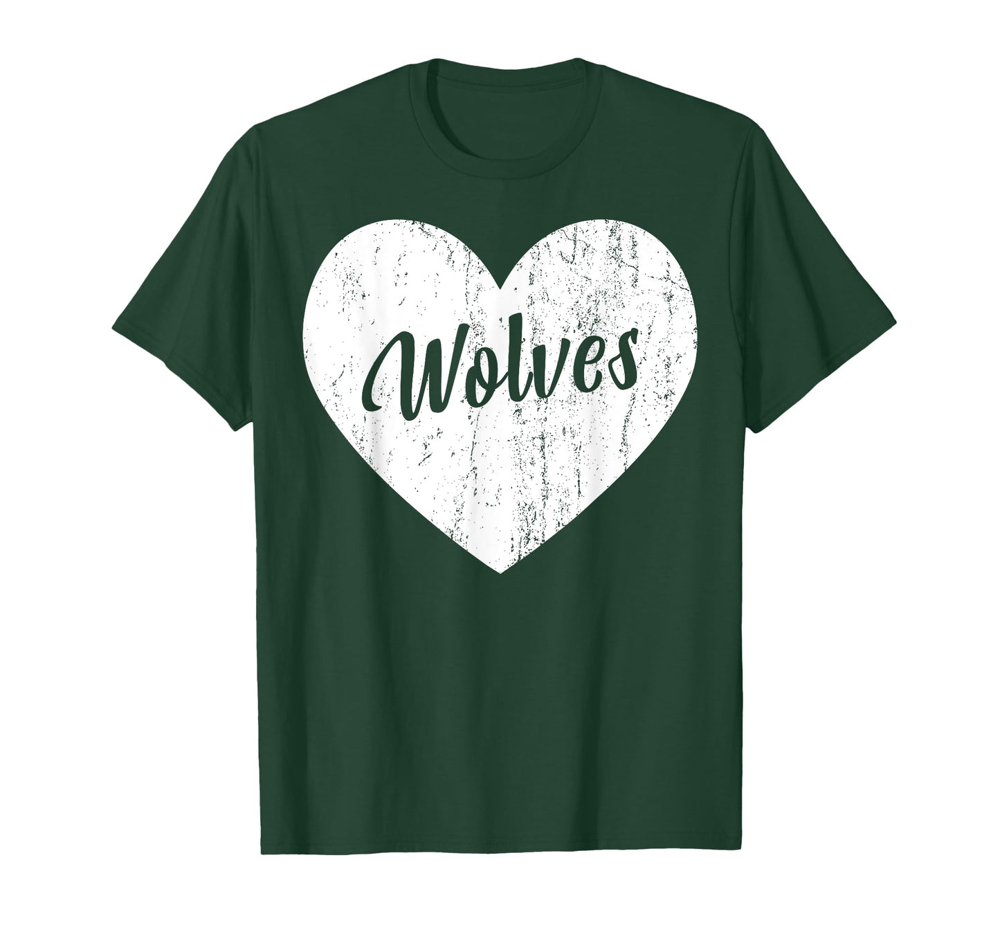 Wolves School Sports Fan Team Spirit Mascot Heart Gift T-Shirt